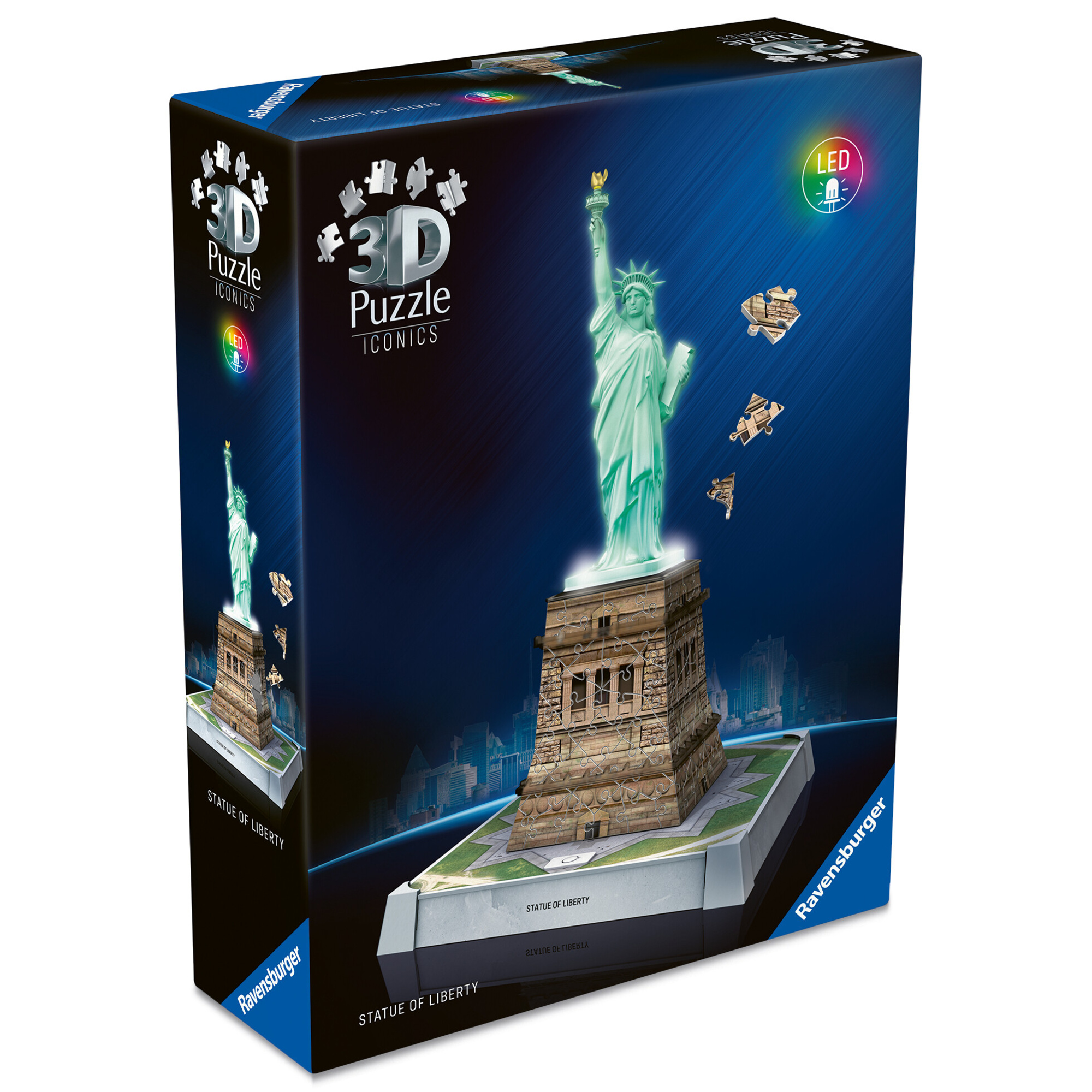 Puzzle 3d iconico: statua della libertà - replica dettagliata in un affascinante modello puzzle 3d - RAVENSBURGER