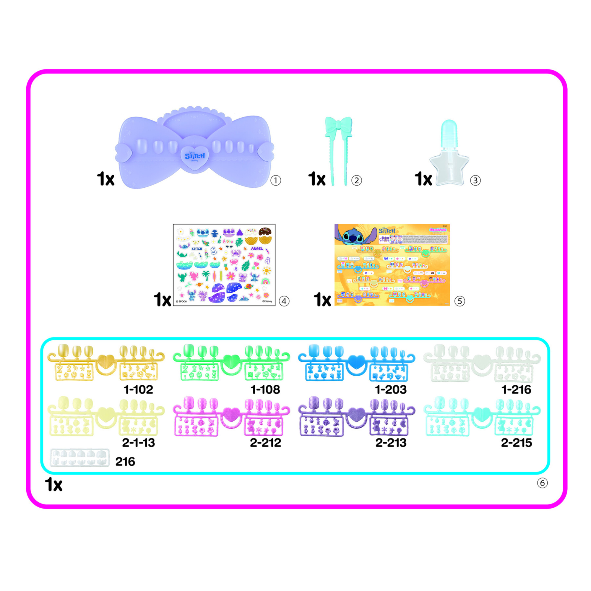 Aquabeads nails studio - stitch nail designer kit - unghie che si attaccano con l'acqua - AQUABEADS