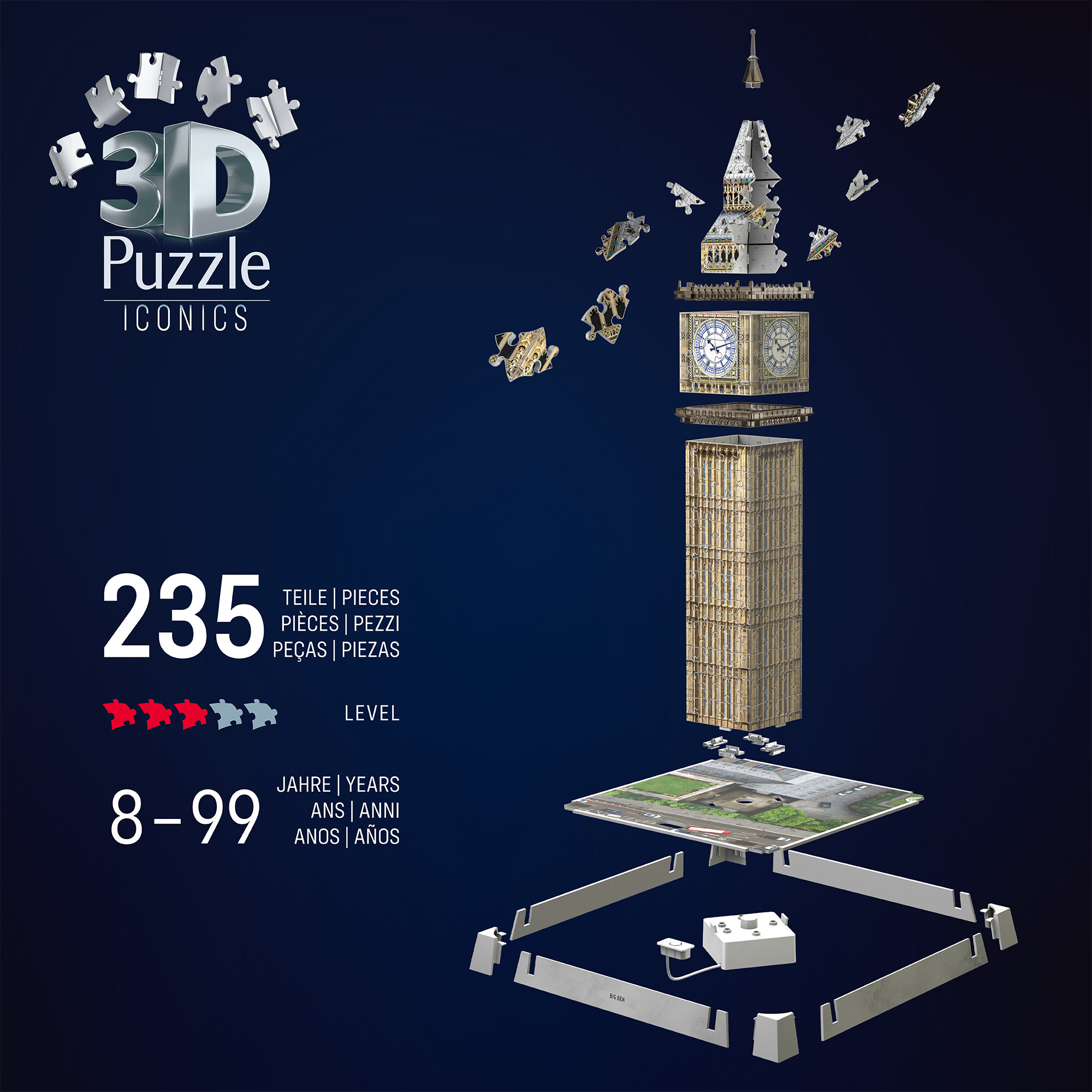 Puzzle 3d iconico: big ben - replica dettagliata in un affascinante modello puzzle 3d - RAVENSBURGER