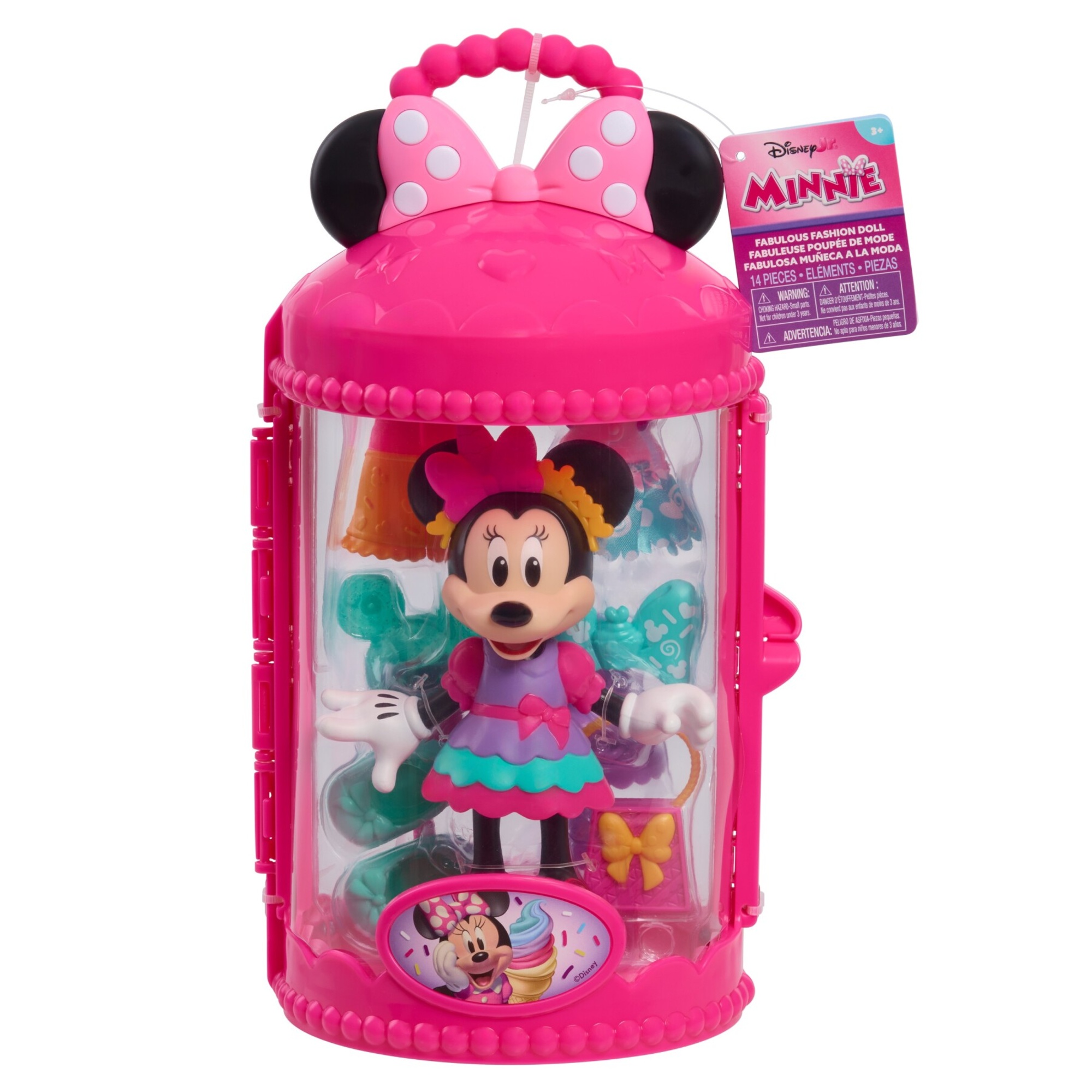 Minnie mouse fabulous fashion doll sweet party - bambola con accessori 14 pezzi - Disney, Minnie