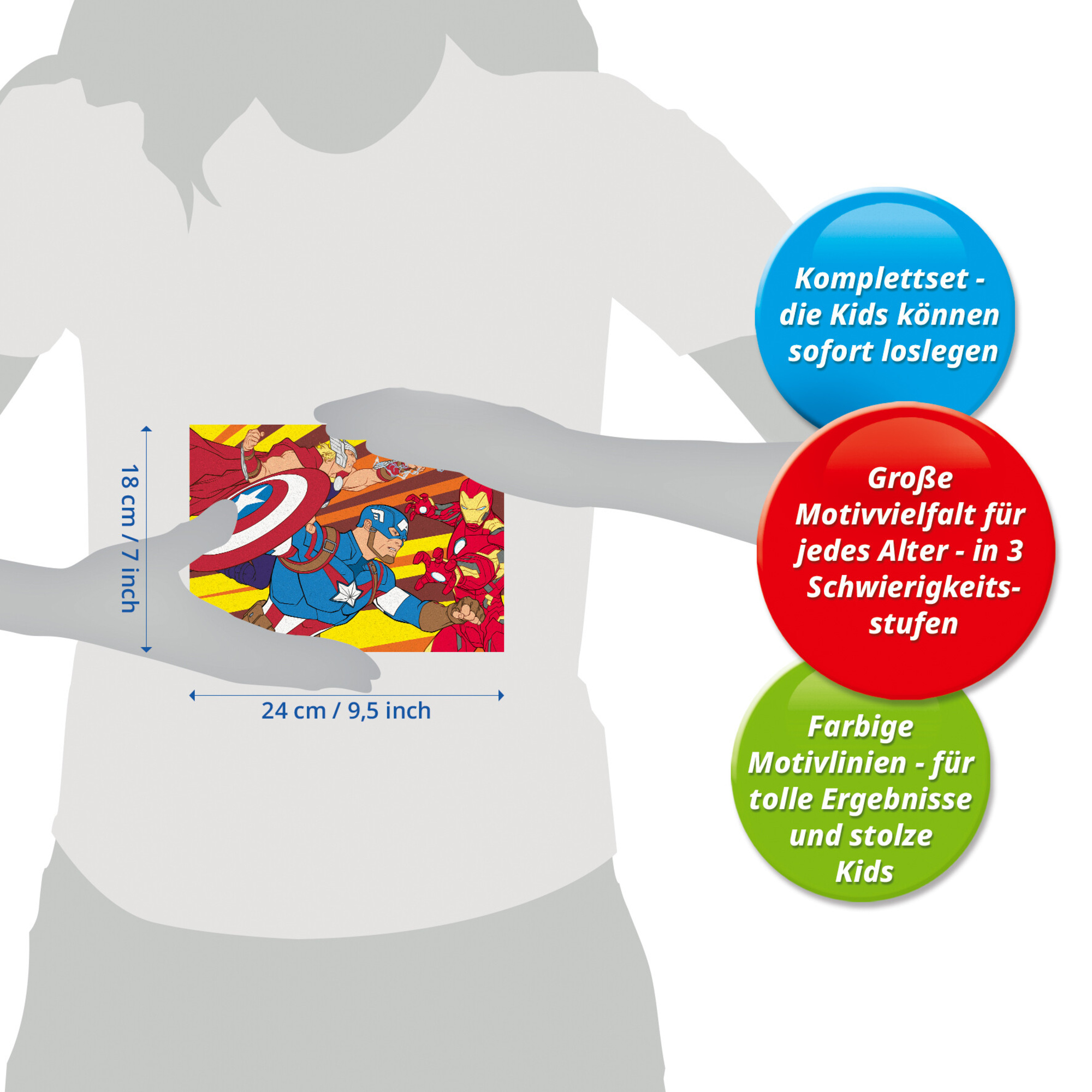 Ravensburger - creart serie e captain america kit dipingi con numeri 7+ - Avengers