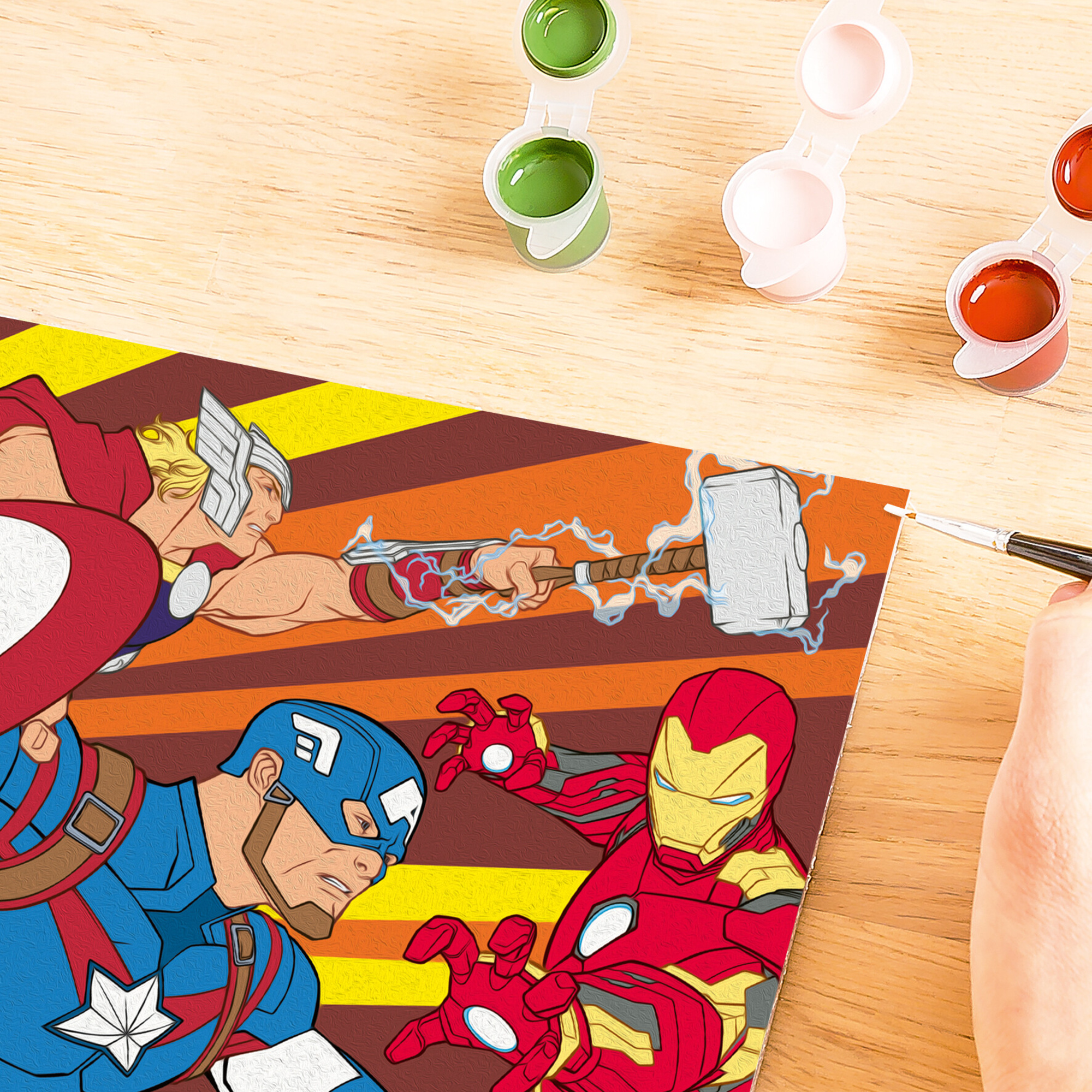 Ravensburger - creart serie e captain america kit dipingi con numeri 7+ - Avengers
