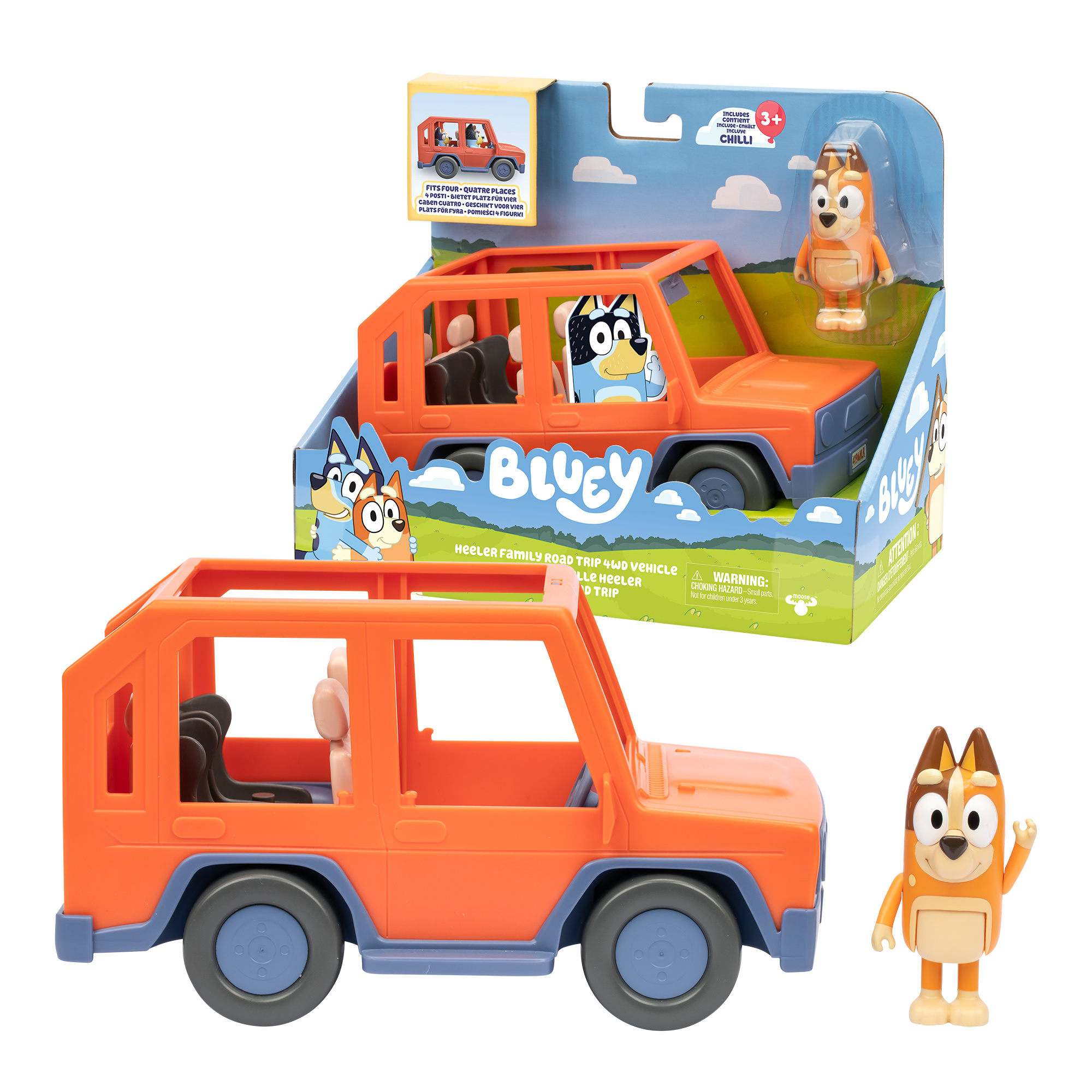 Bluey - veicolo jeep con chilli, amico di bluey per una perfetta gita in famiglia - BLUEY