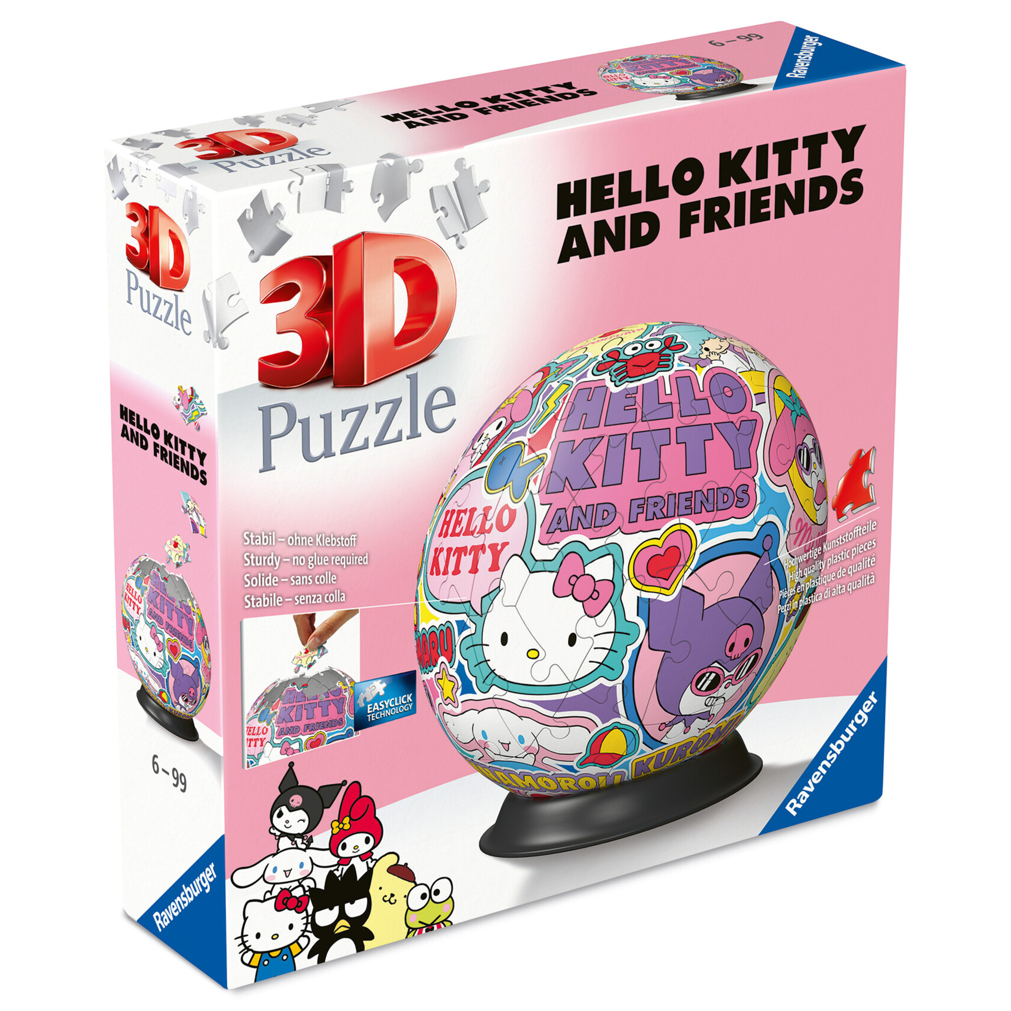 Ravensburger - 3d puzzle puzzle ball hello kitty, 72 pezzi, 6+ anni - Hello Kitty