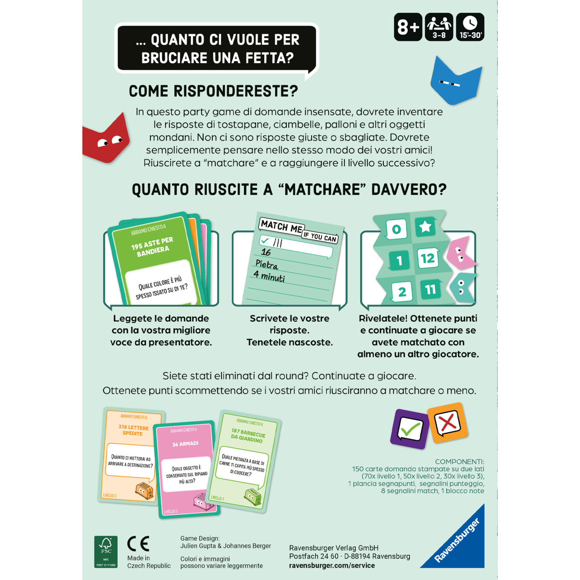 Ravensburger, match me if you can, it, party game per 3 - 8 giocatori,  8+ - RAVENSBURGER