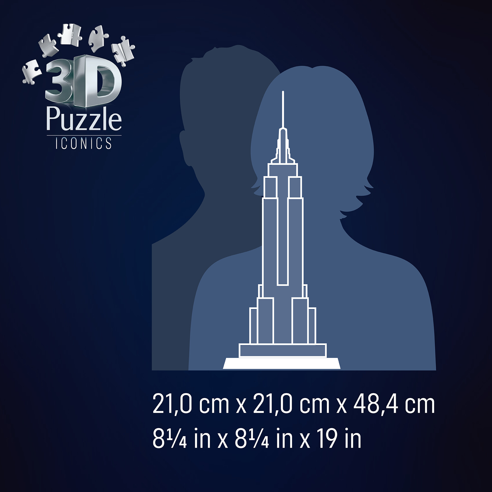 Puzzle 3d iconico: empire state building - replica dettagliata in un affascinante modello puzzle 3d - RAVENSBURGER