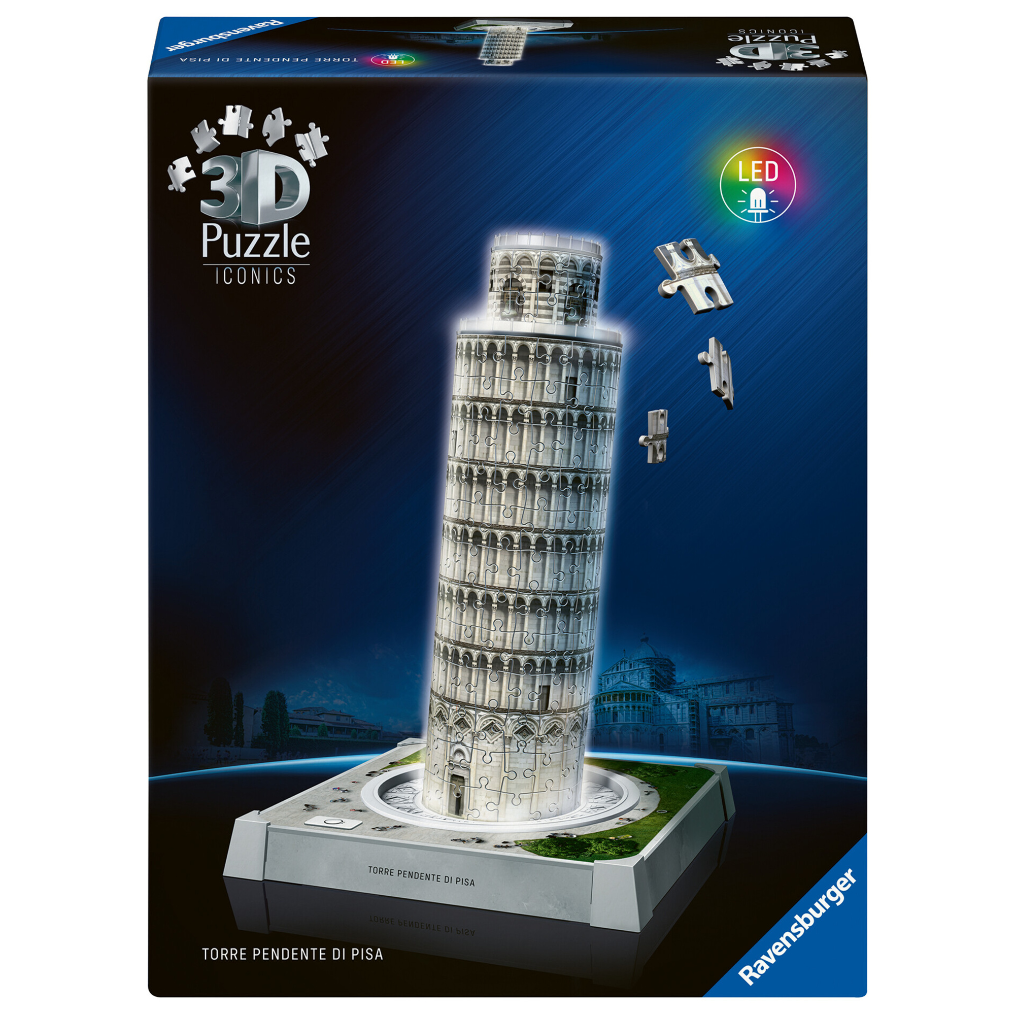 Puzzle 3d iconico: torre di pisa - replica dettagliata in un affascinante modello puzzle 3d - RAVENSBURGER