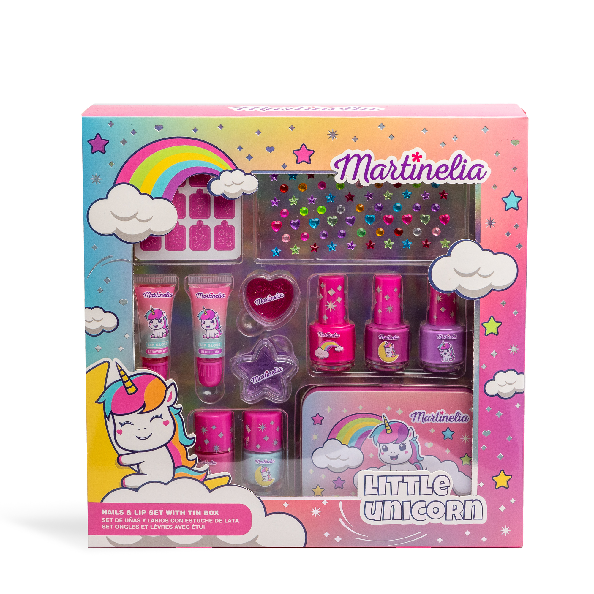 Little unicorn nails&lip set with tin box - martinelia - IBS