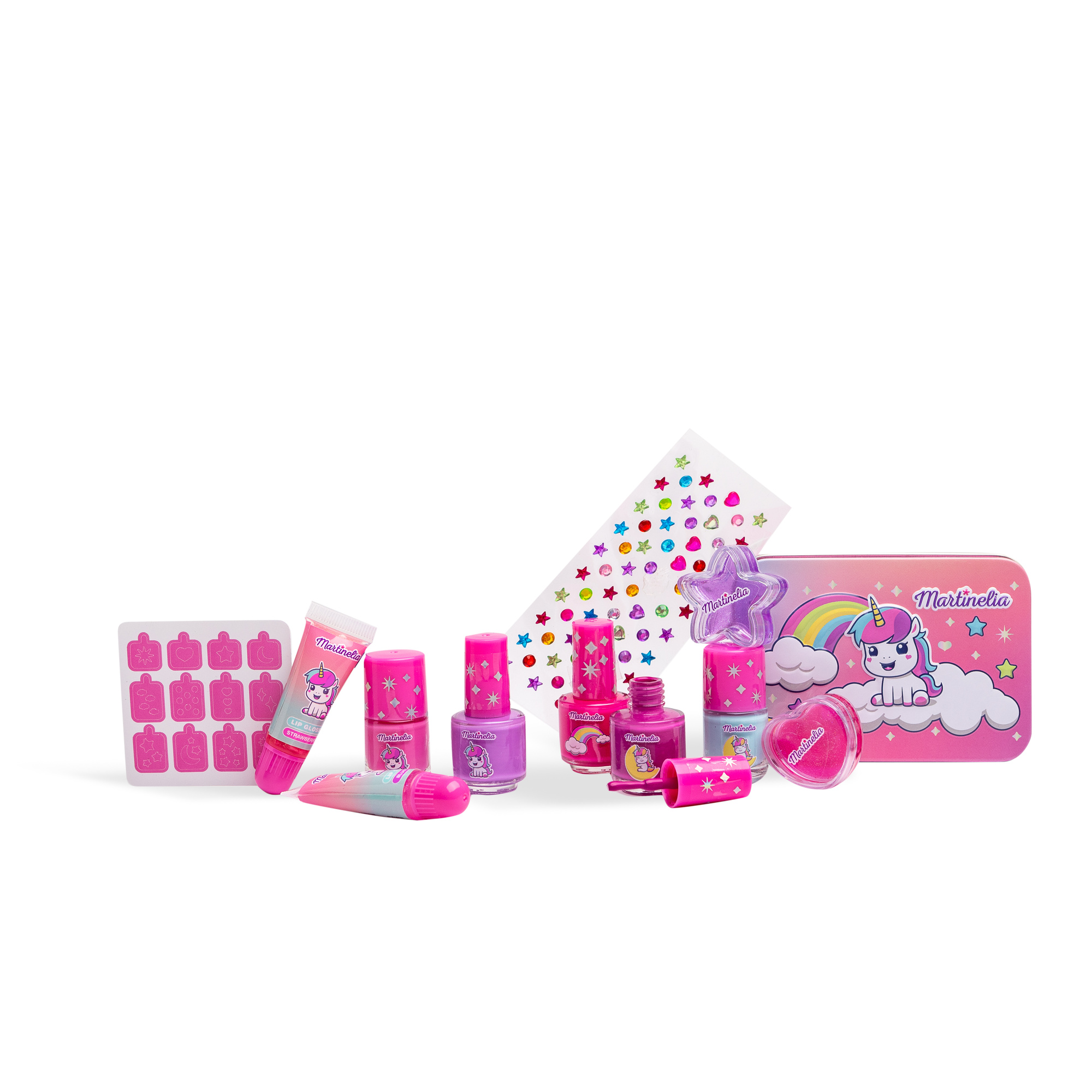 Little unicorn nails&lip set with tin box - martinelia - IBS
