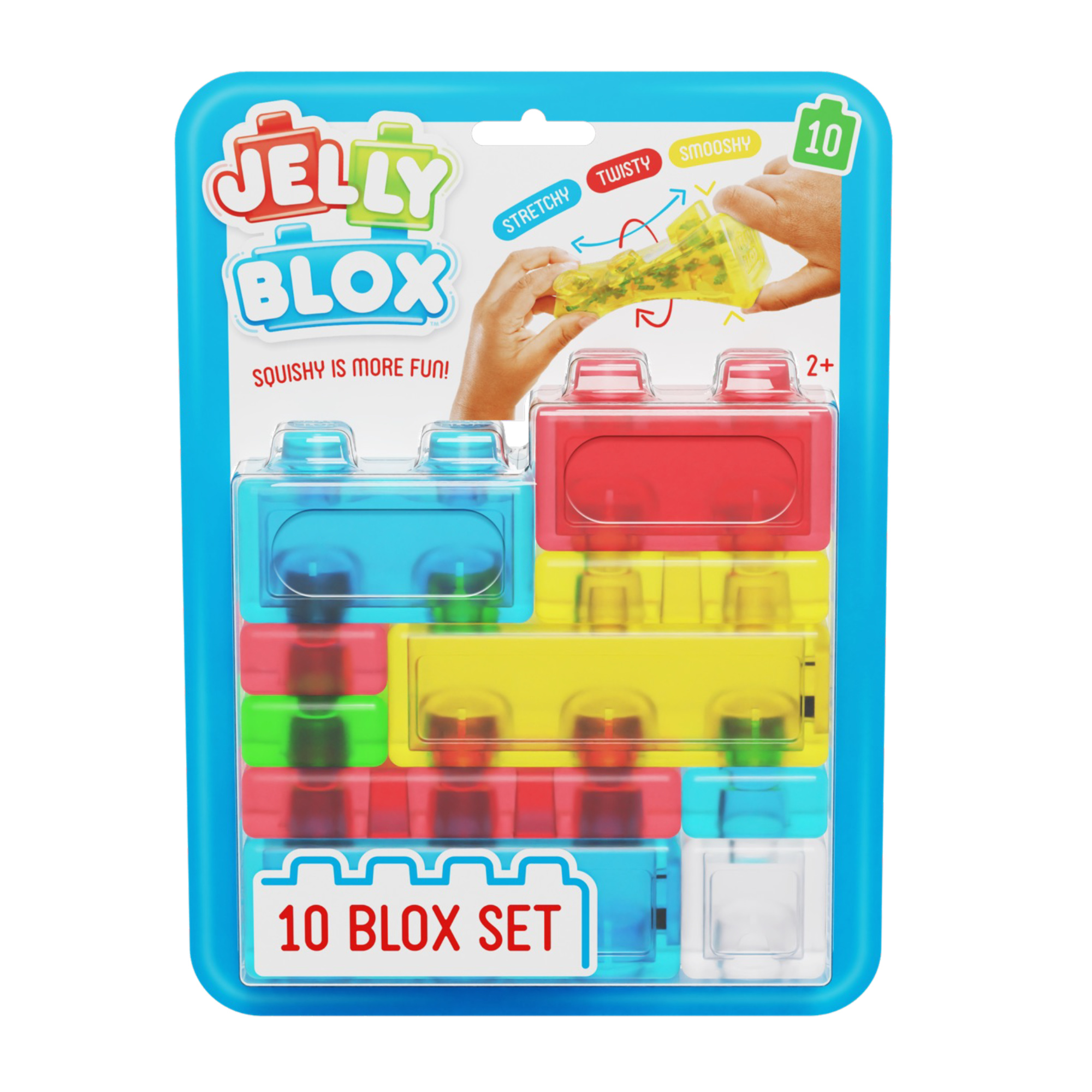Jelly blox - set 10 blocchi morbidi e colorati per bambini 2+ - 