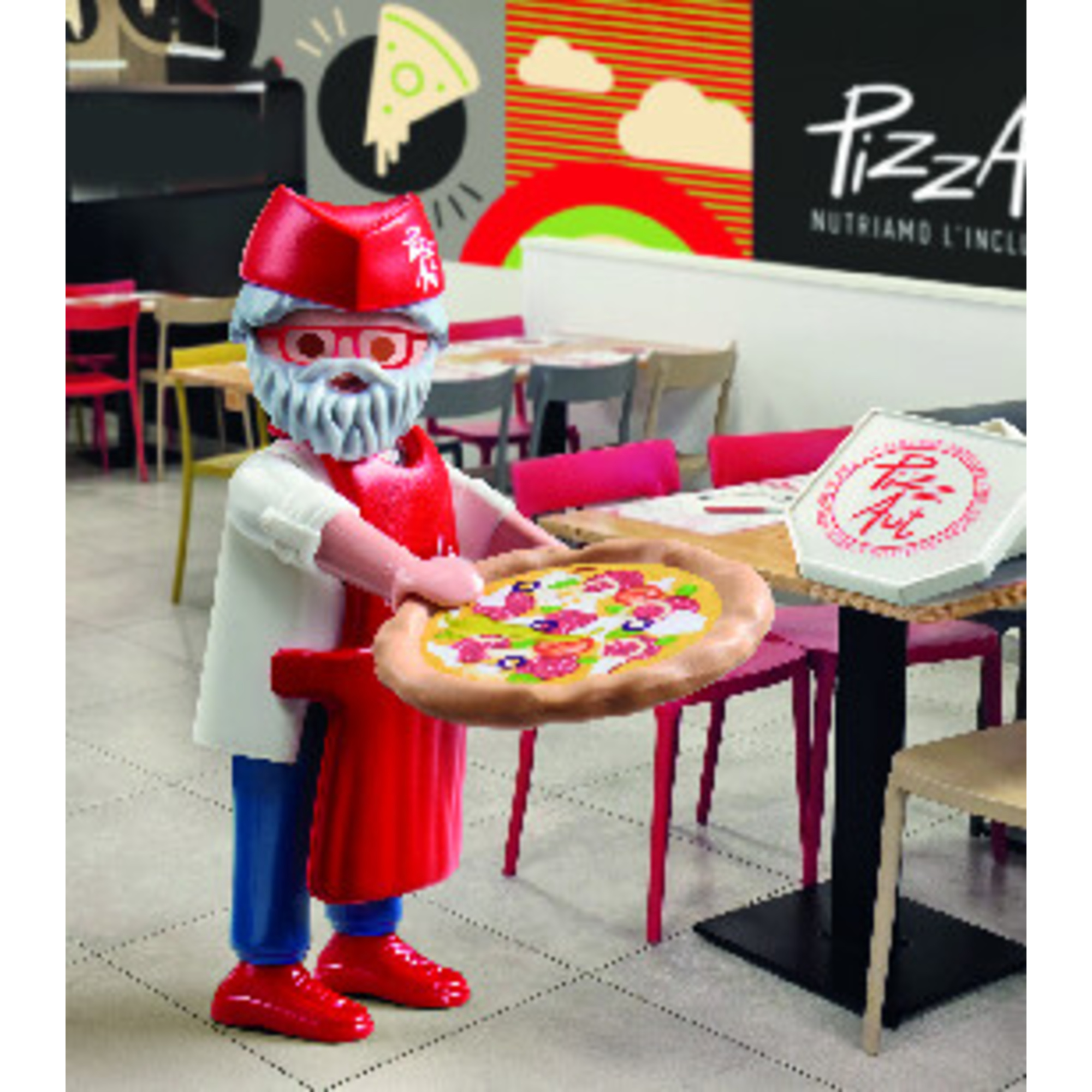 Playmobil 72157 pizzaut nico acampora - esclusiva toys center - Playmobil