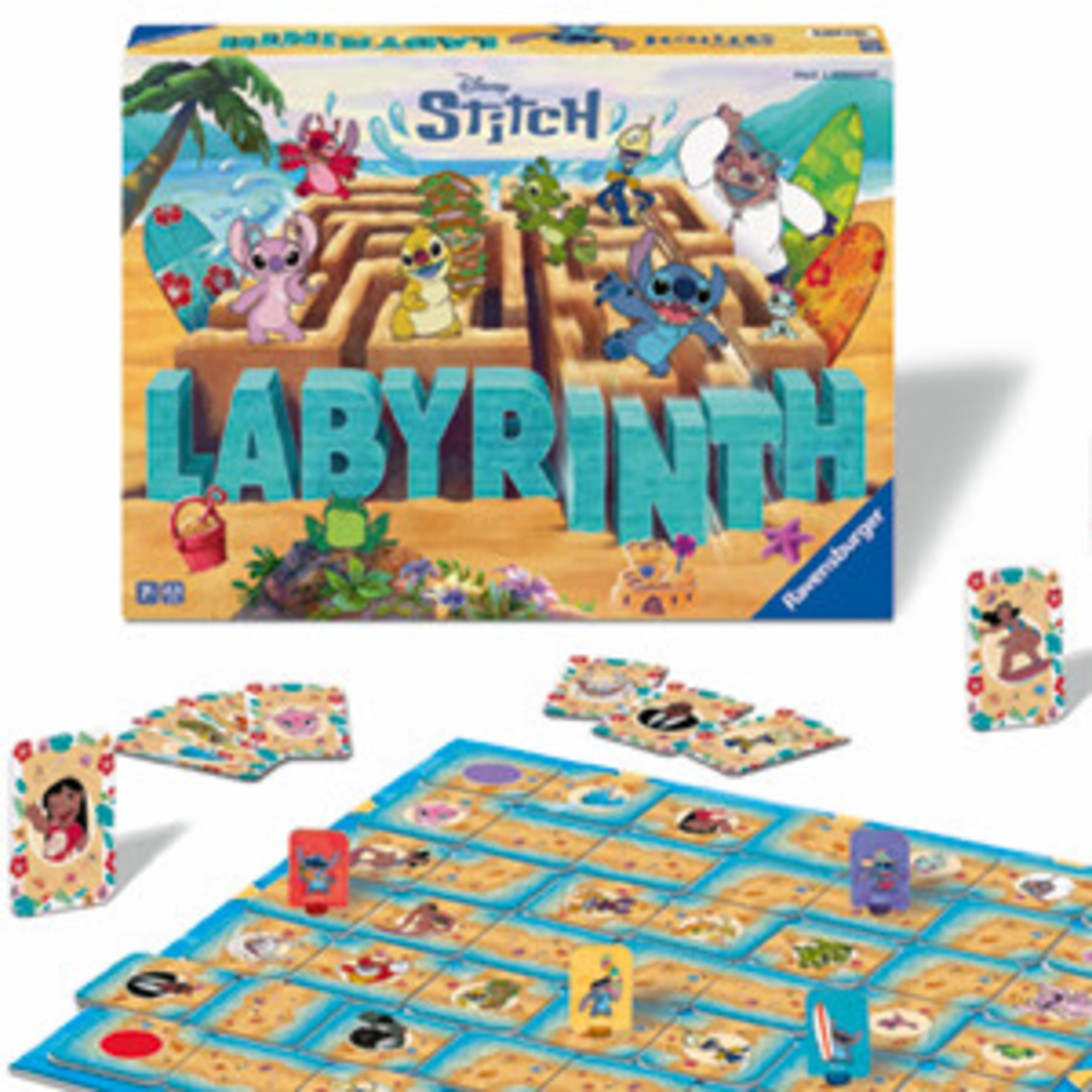 Ravensburger stitch labyrinth - gioco da tavolo per famiglie e per bambini dai 7 anni in su - da 2 a 4 giocatori per ragazzi e ragazze - Disney Stitch