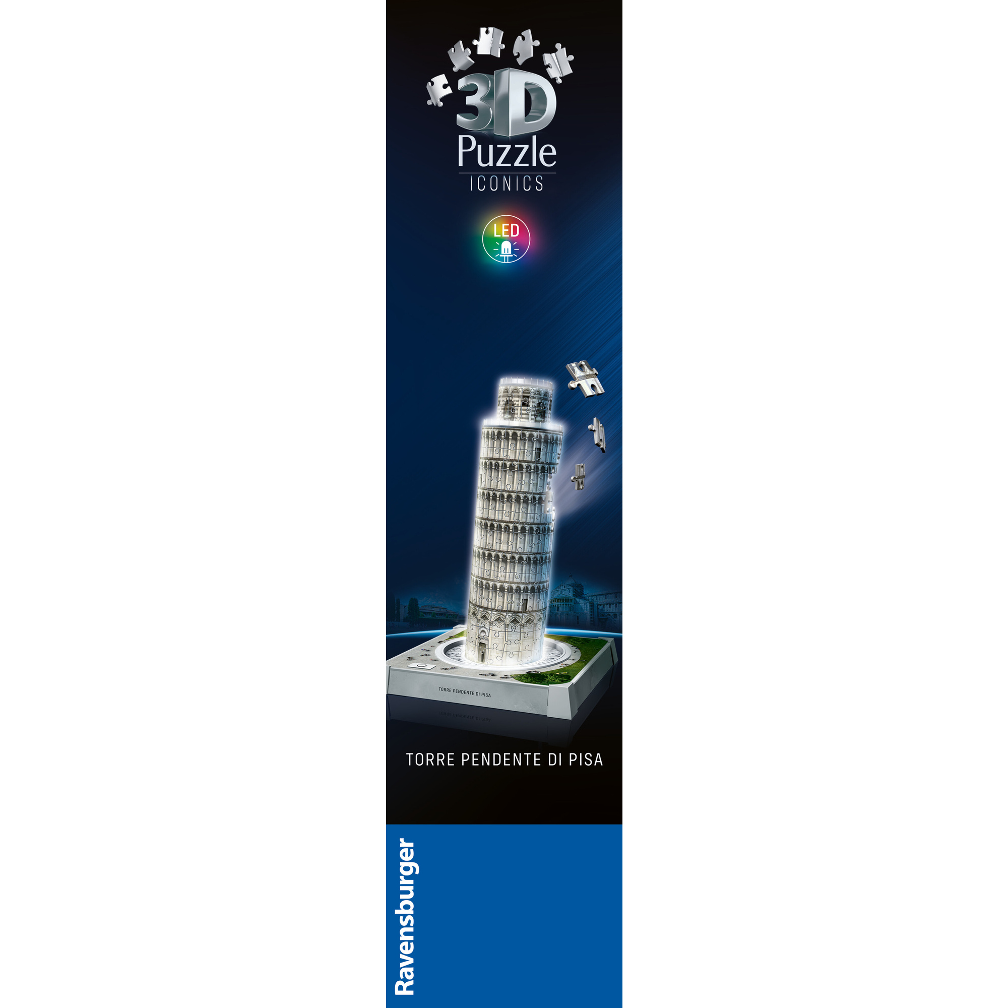 Puzzle 3d iconico: torre di pisa - replica dettagliata in un affascinante modello puzzle 3d - RAVENSBURGER