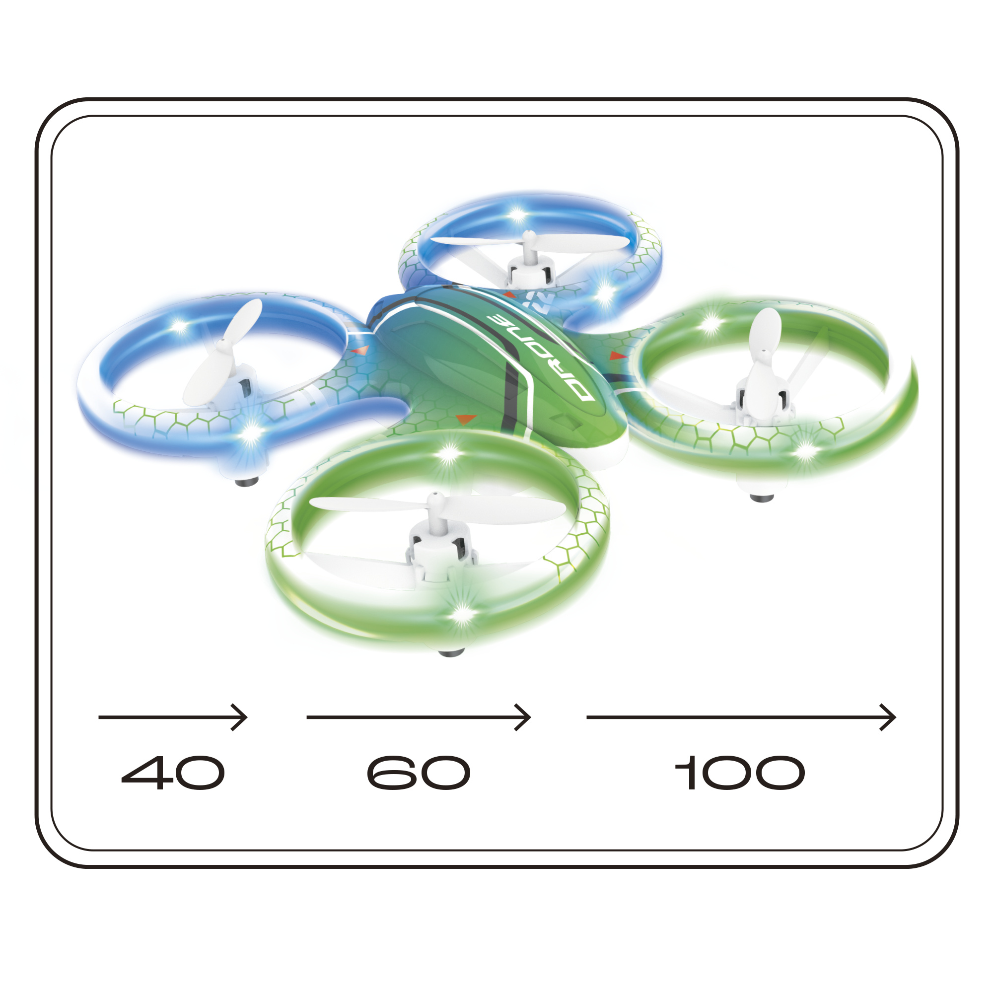 Glow drone compatto - drone led con funzioni smart - MOTOR & CO R/C