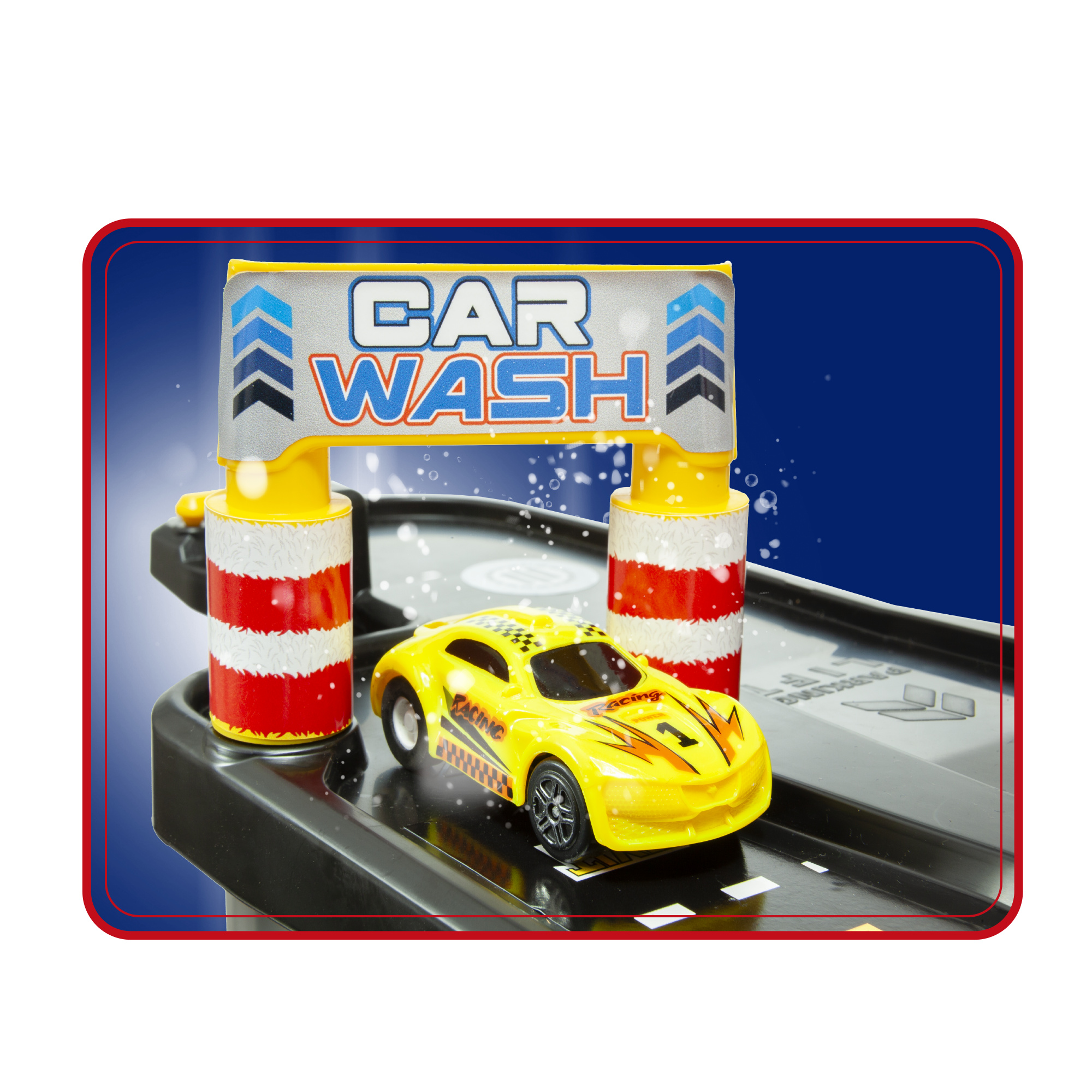 Downtown garage multipiano con pista e auto pull-back - 