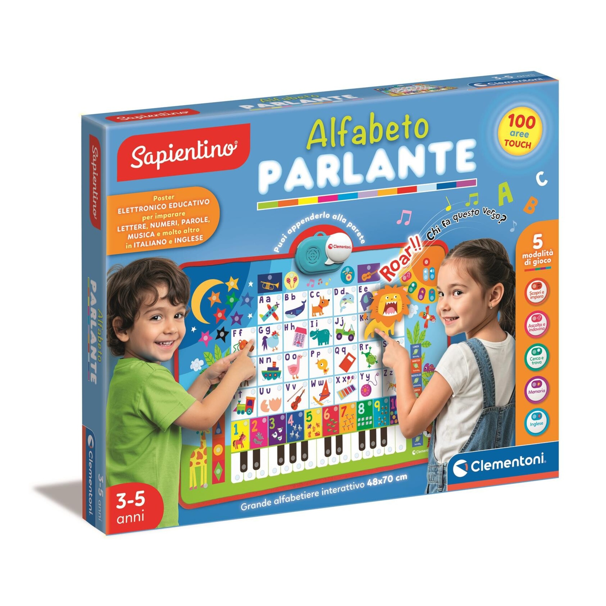 Clementoni - alfabeto parlante - poster elettronico educativo - 16665 - CLEMENTONI