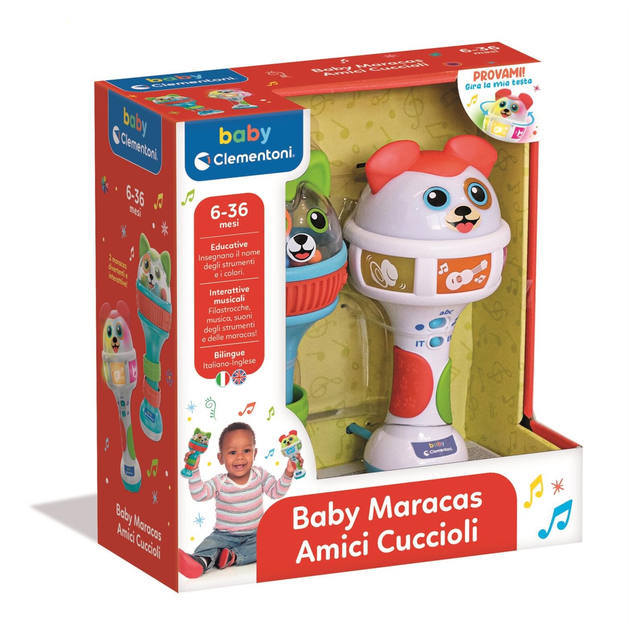 Clementoni - baby maracas amici cuccioli - 17985 - CLEMENTONI