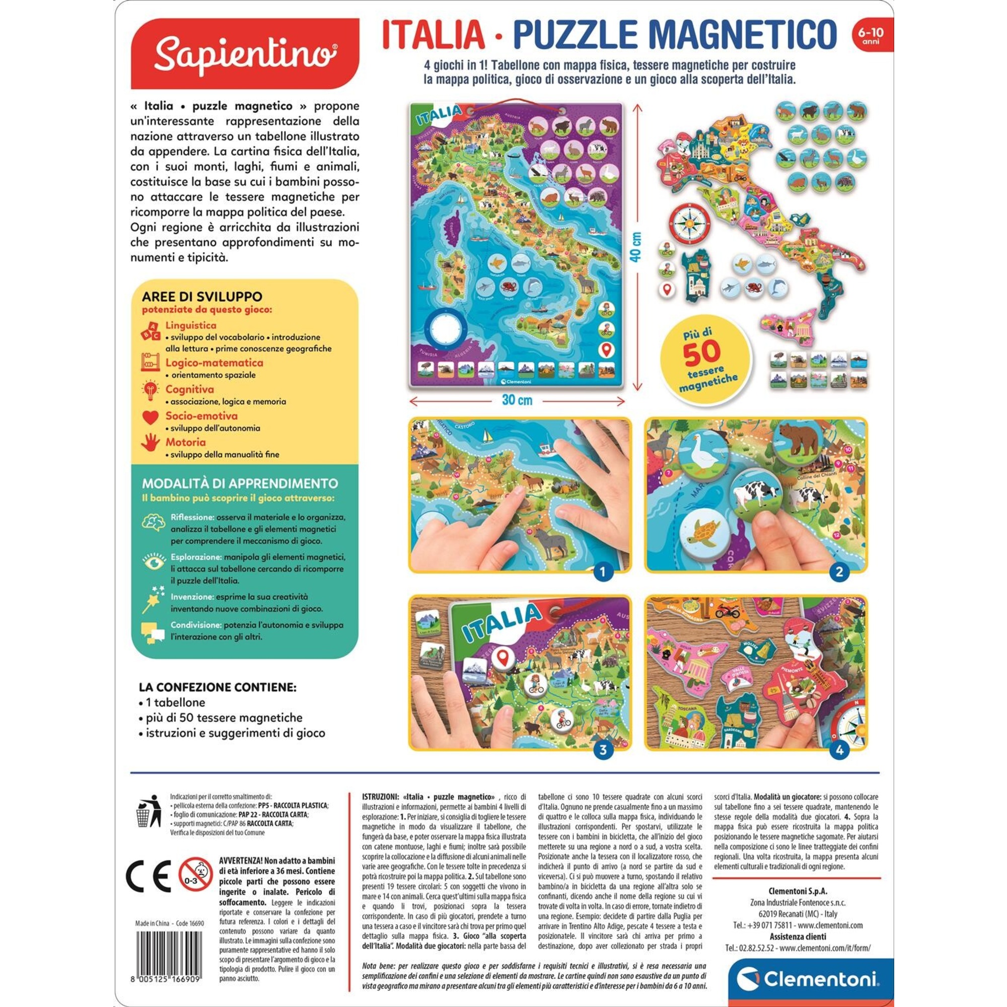 Clementoni - italia magnetica  - 16690 - CLEMENTONI, SAPIENTINO