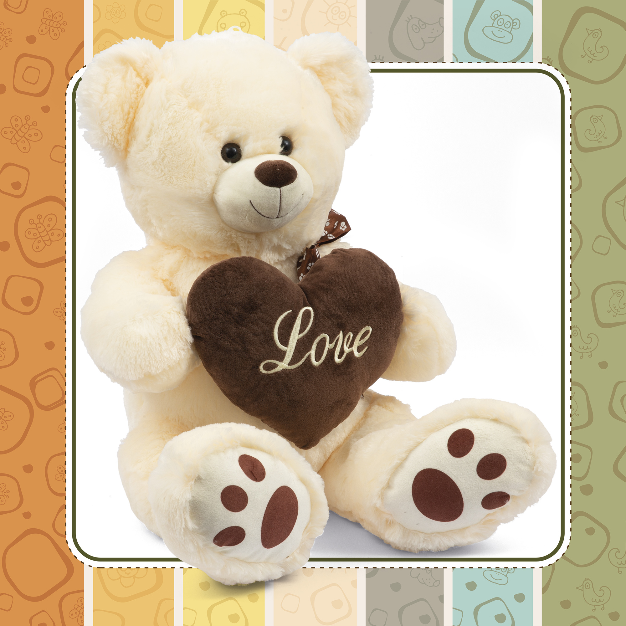 Orso peluche 90 cm con cuore love - AMI PLUSH
