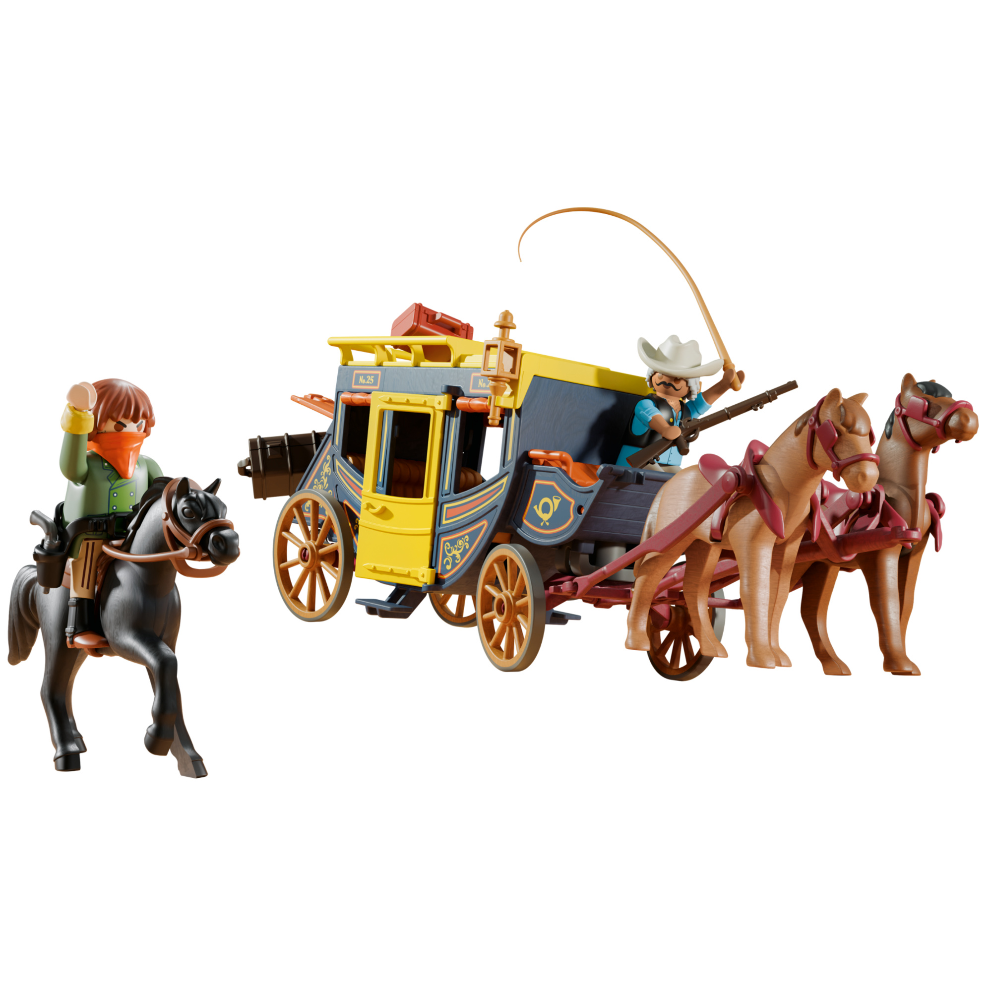 Playmobil 71862 diligenza e bandito del far west per bambini dai 4 anni in su - Playmobil