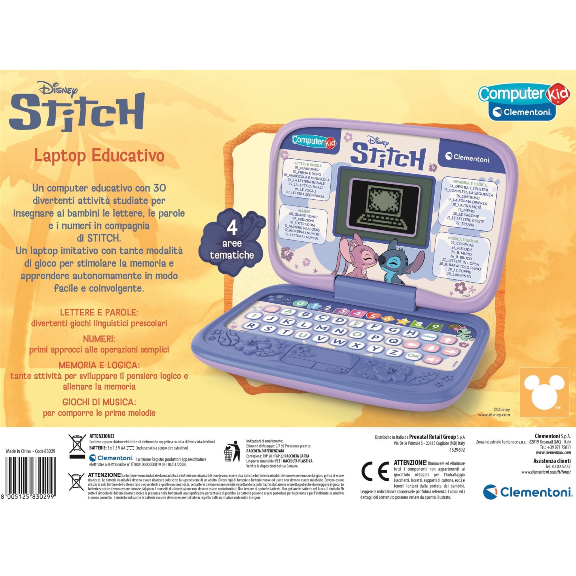 Clementoni - stitch smart start lapt ita - 83029 - CLEMENTONI, Disney, Disney Stitch