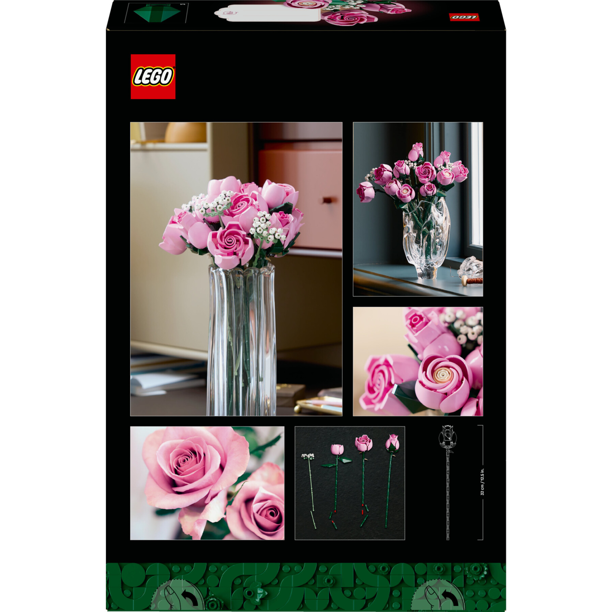 Lego - 10374 - botanicals bouquet di rose rosa da esposizione - LEGO ICONS BOTANICAL