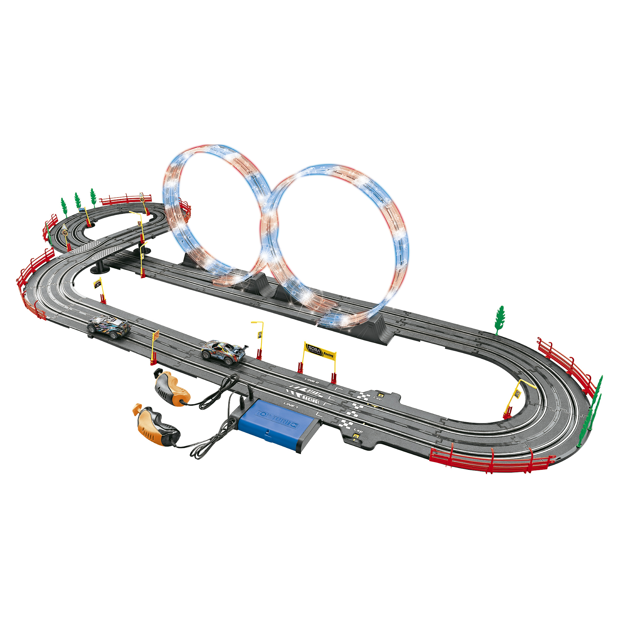 Adrenaline flash highway - pista automobili rc 1:43 con luci - MOTOR & CO R/C