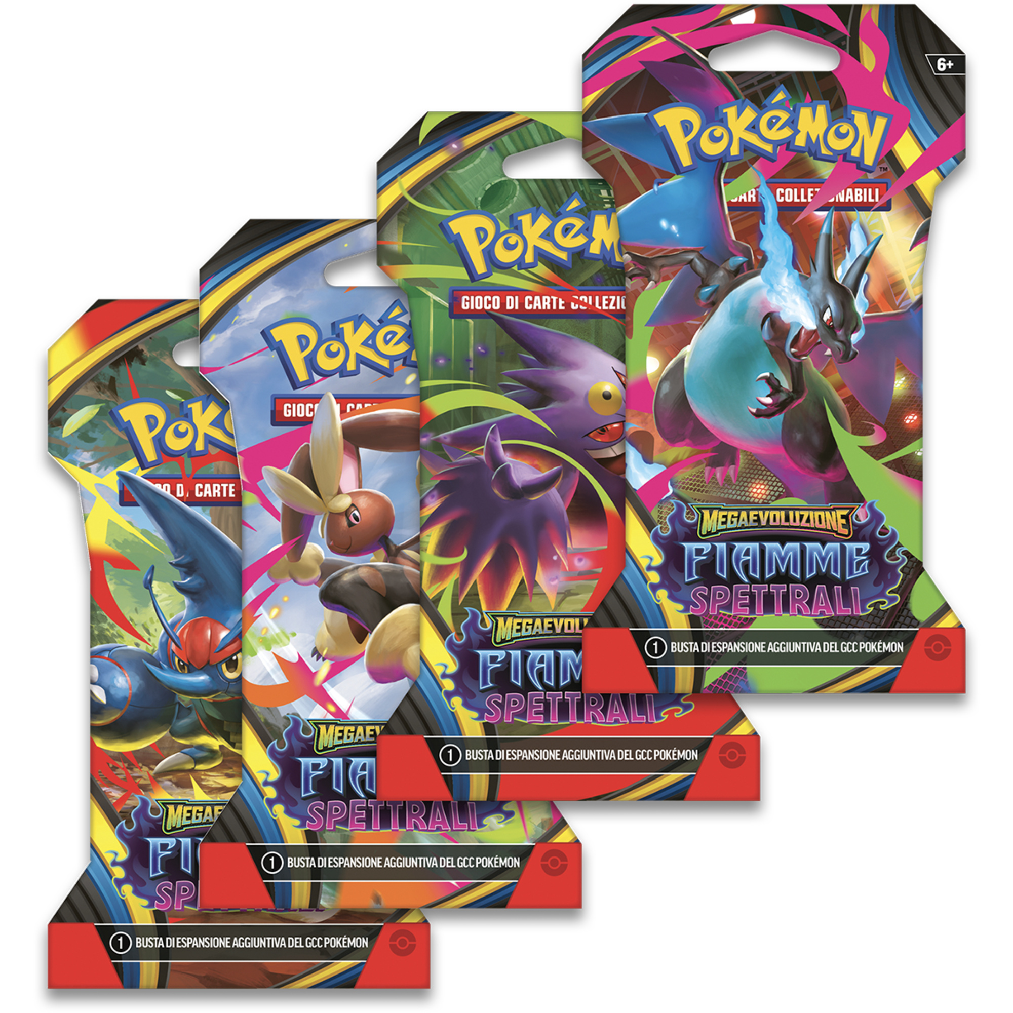 Pokémon megaevoluzione - fiamme spettrali in paper sleeve assortito - POKEMON