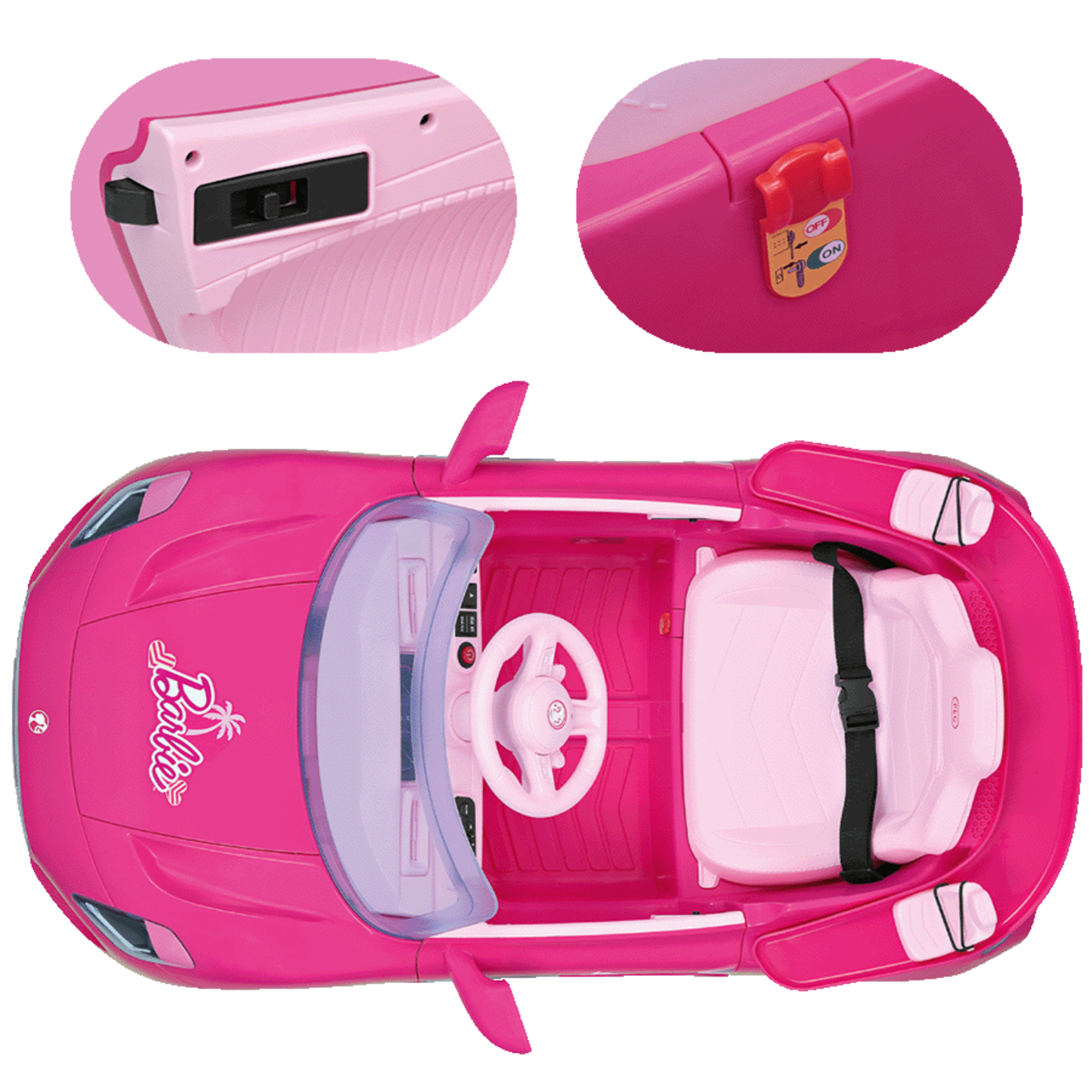 Barbie - veicolo elettrico radiocomando con luci, suoni e 2 sedili - Peg Perego