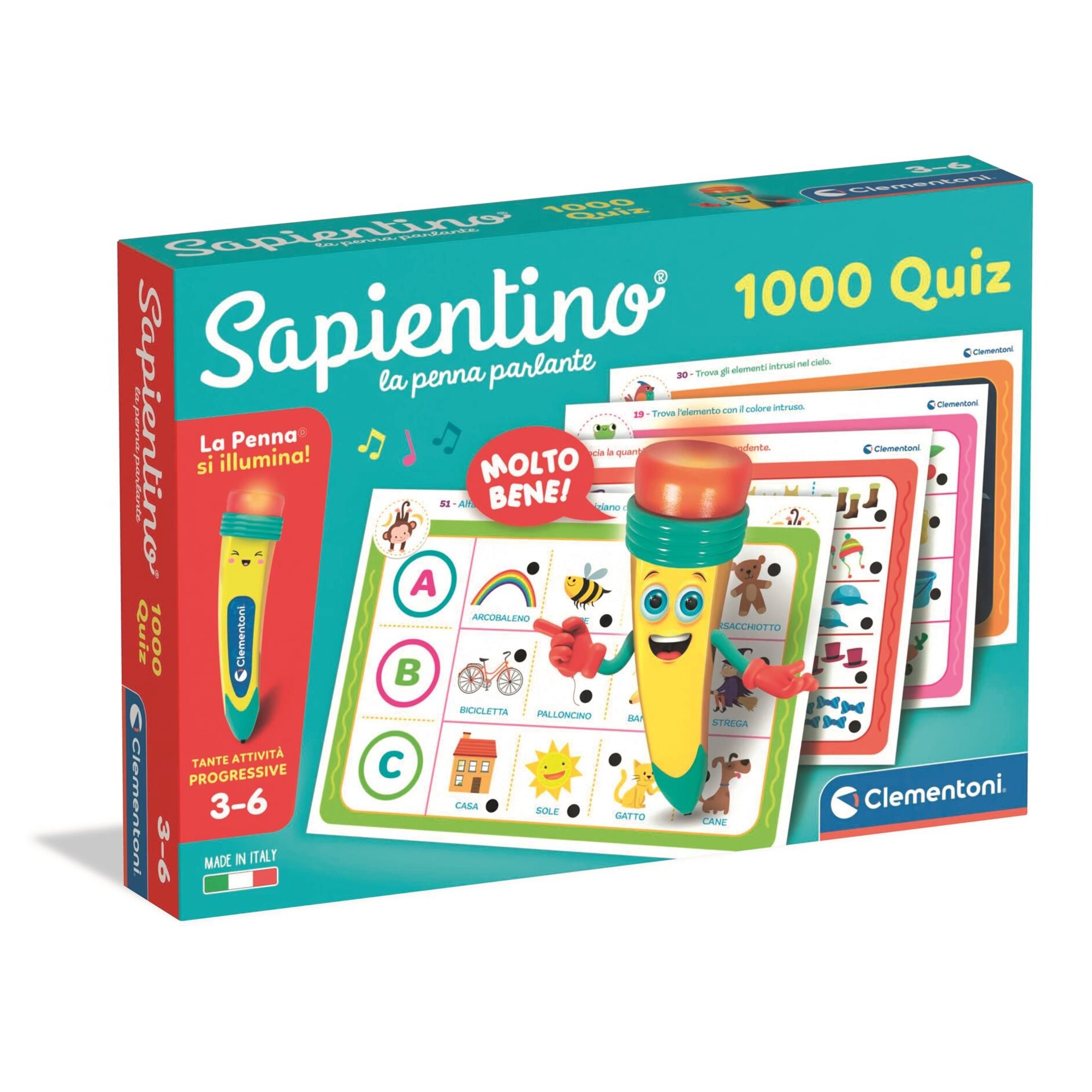 Clementoni - la penna parlante 1000 quiz - 16495 - CLEMENTONI, SAPIENTINO