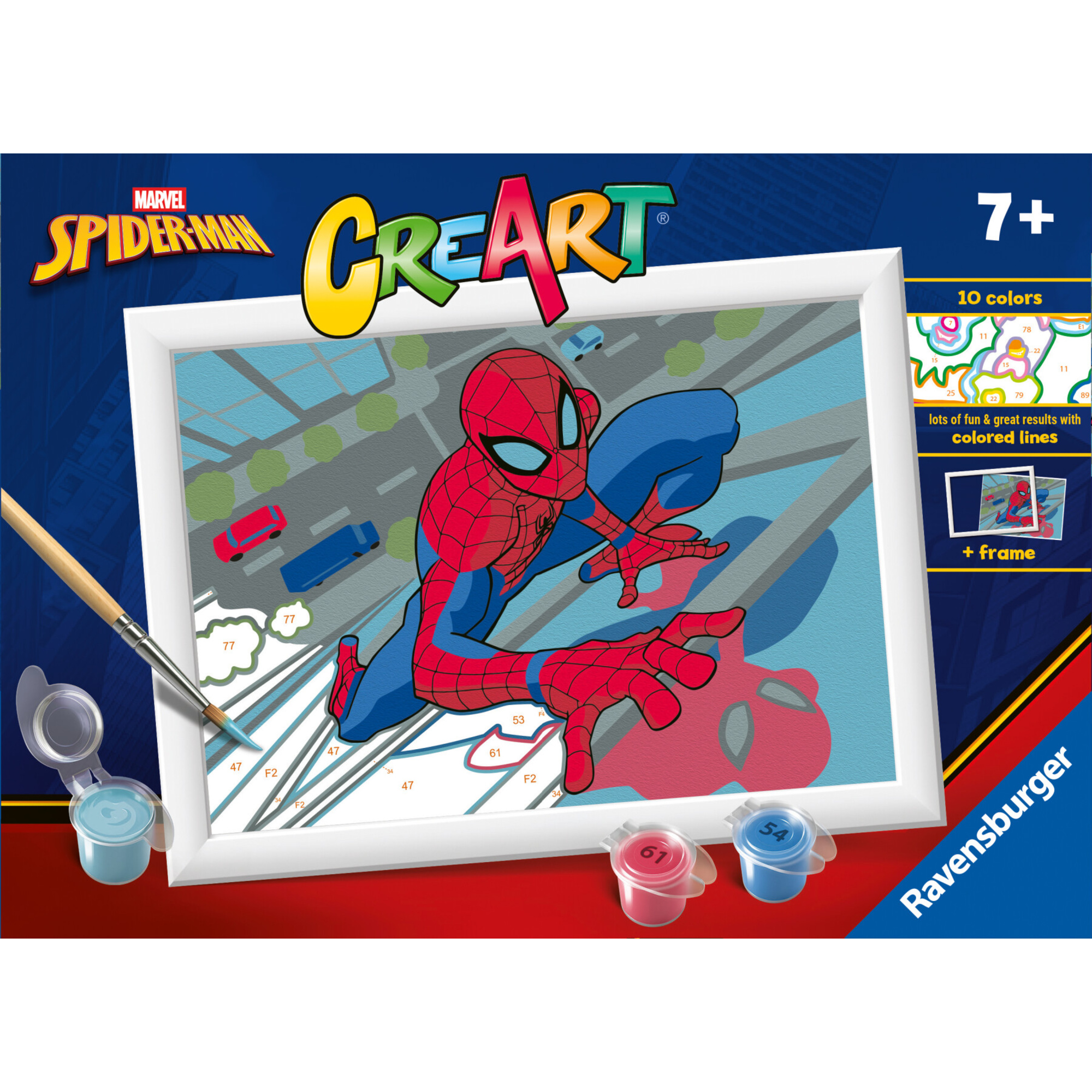 Ravensburger - creart serie e spider-man kit dipingi con i numeri 7+ - Spiderman