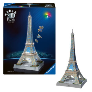 Ravensburger - puzzle 3d iconics: tour eiffel - con luce - RAVENSBURGER 3D PUZZLE