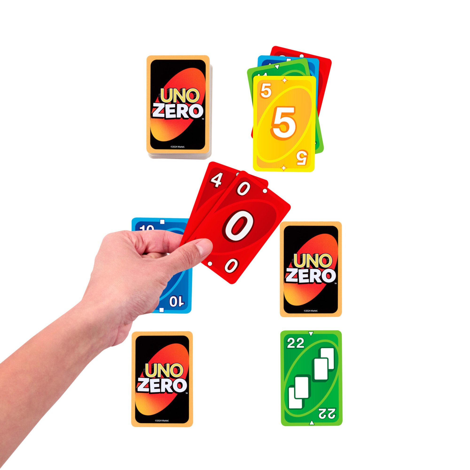 Mattel games - uno zero, nuova versione dell'iconico gioco, vinci con il punteggio più basso, blocco segnapunti incluso, 2-8 giocatori - UNO