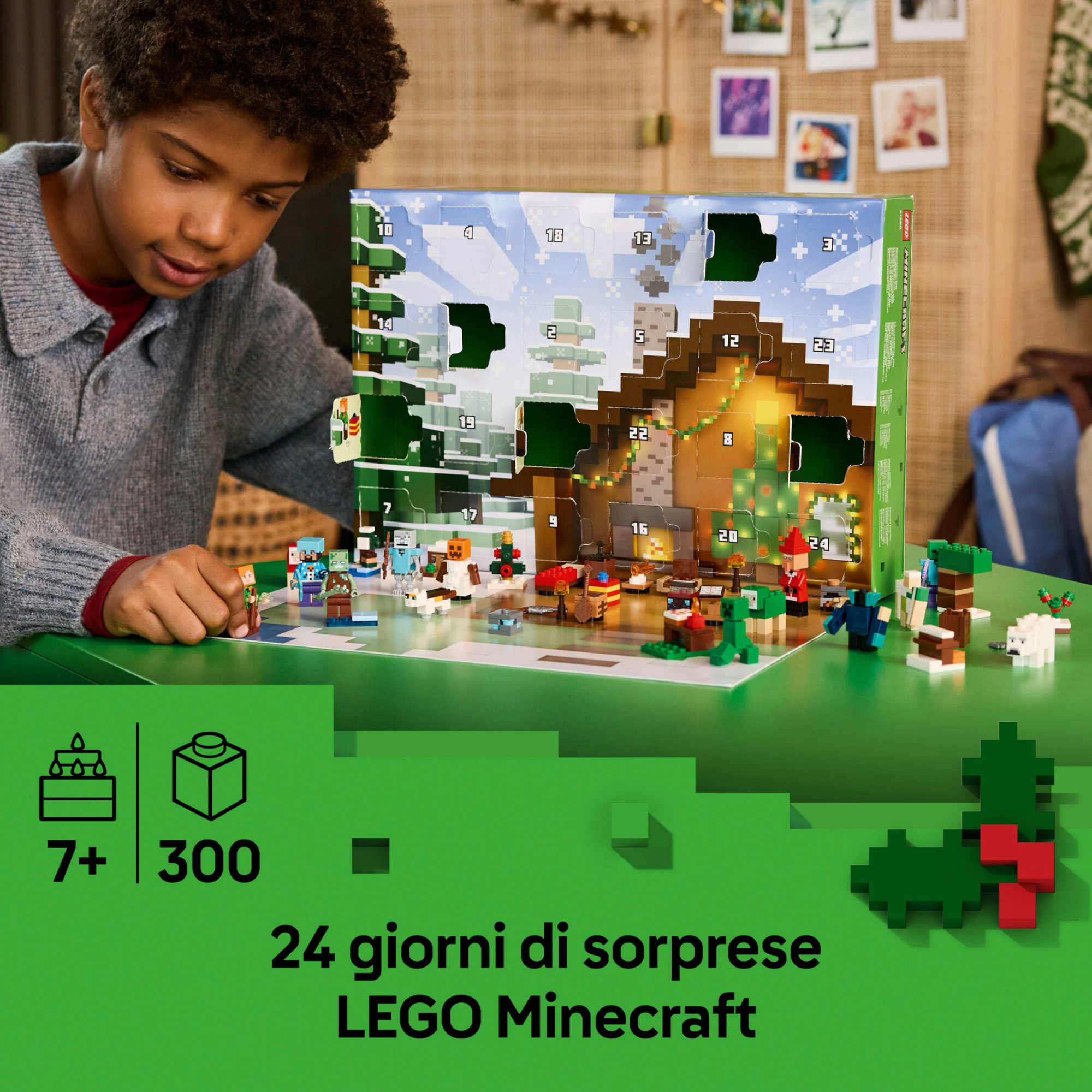 Lego 21280 minecraft calendario avvento 2025 con 24 sorprese, regalo natale 7+ - MINECRAFT, Lego