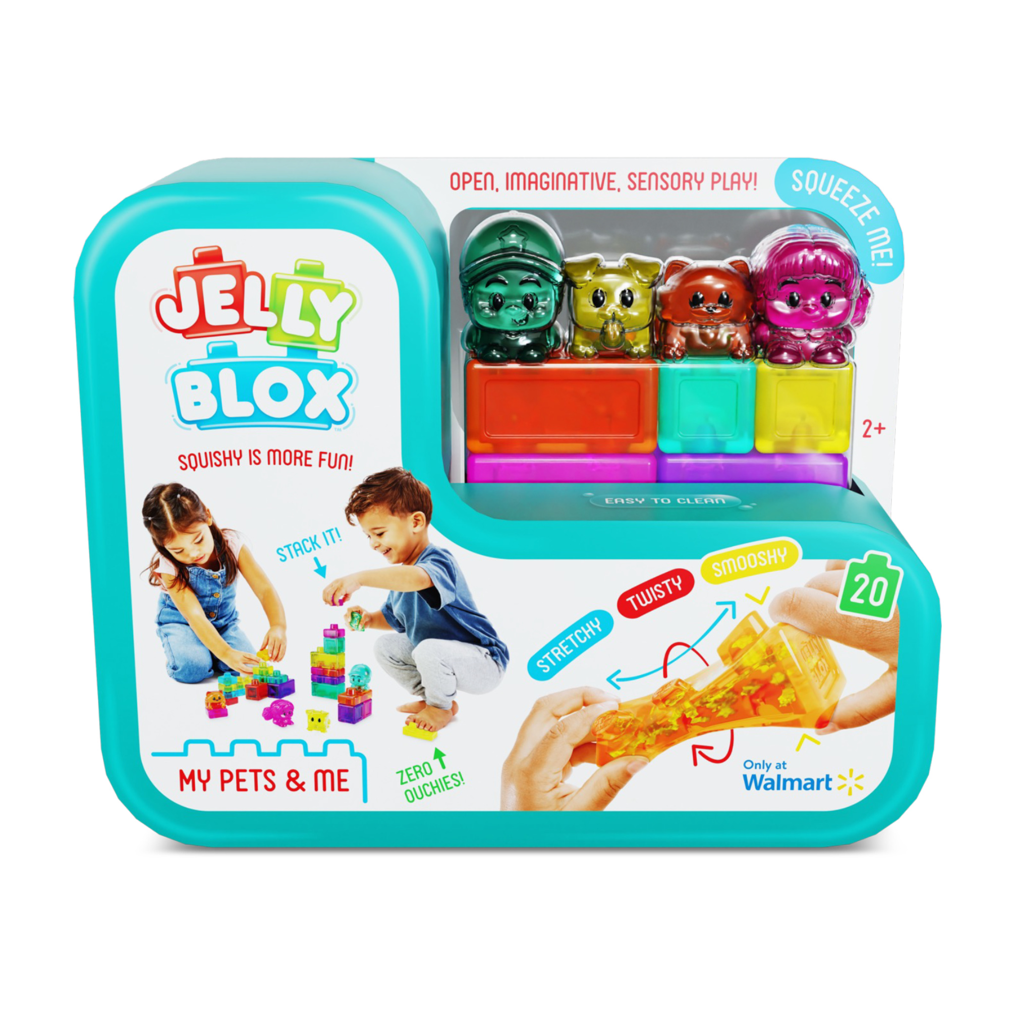 Jelli blox my pets and me - set 20 blocchi tattili con animaletti - 