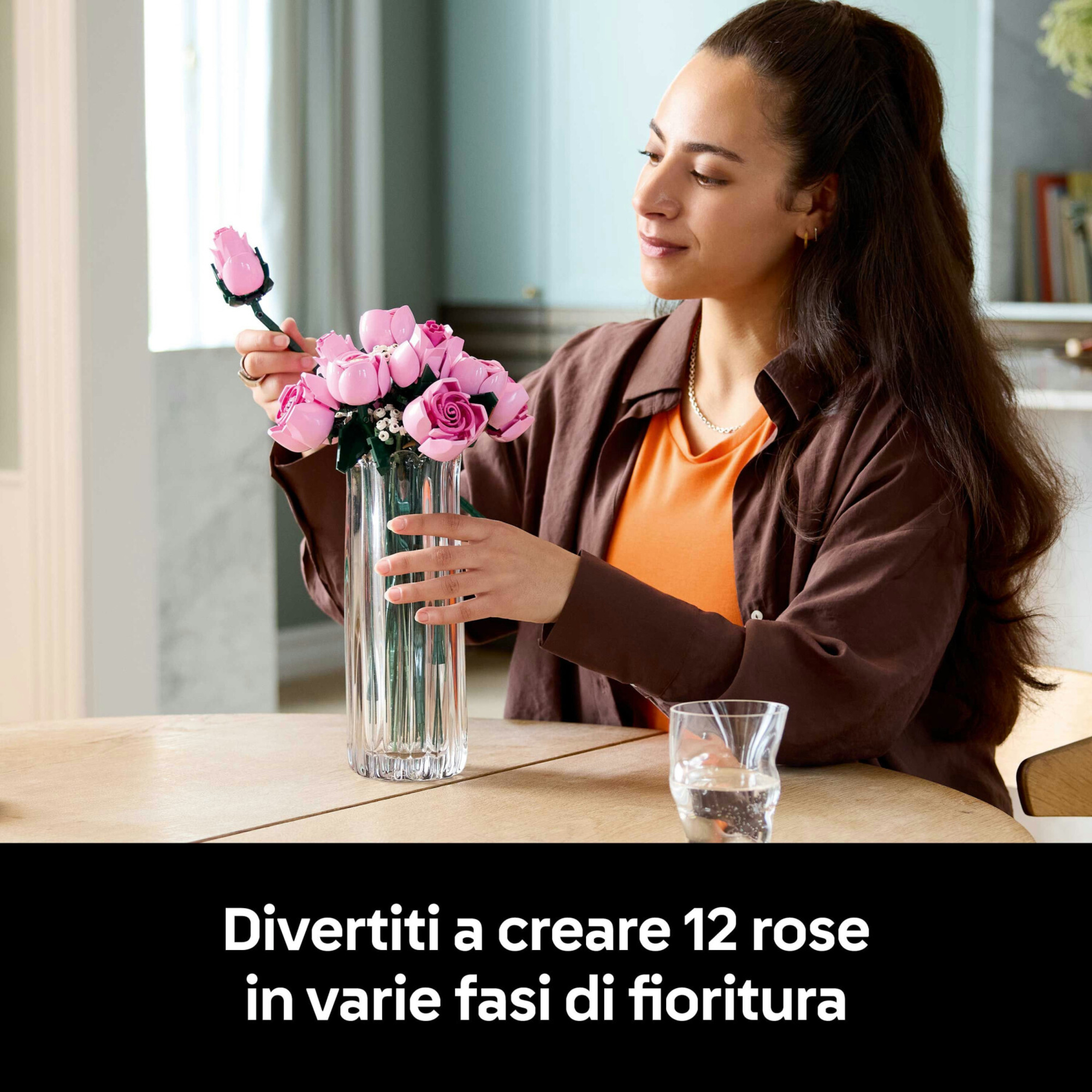 Lego - 10374 - botanicals bouquet di rose rosa da esposizione - LEGO ICONS BOTANICAL