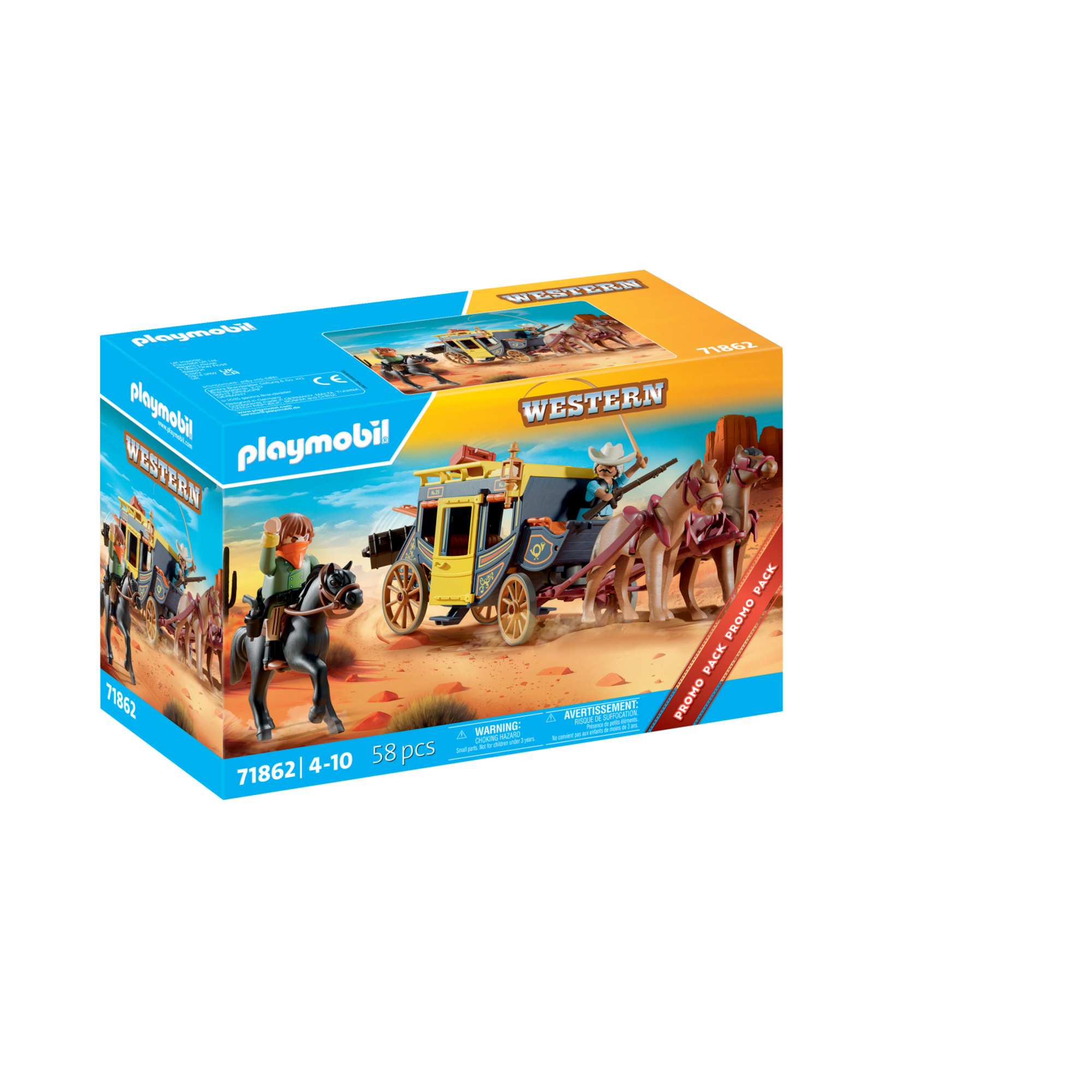 Playmobil 71862 diligenza e bandito del far west per bambini dai 4 anni in su - Playmobil