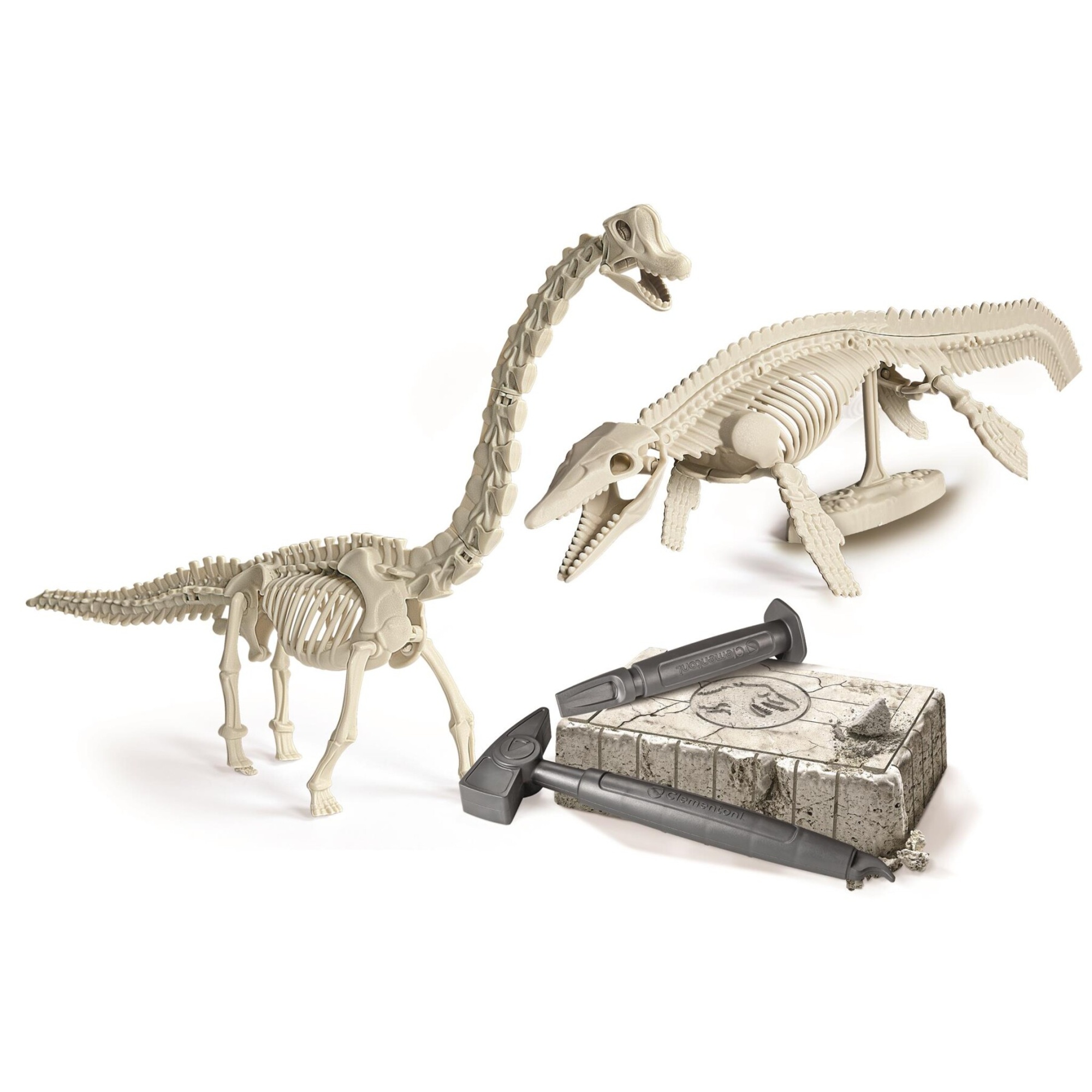 Clementoni - colossal dinosaur dig set - mosasaurus and brachiosaurus - 19434 - CLEMENTONI, Jurassic World