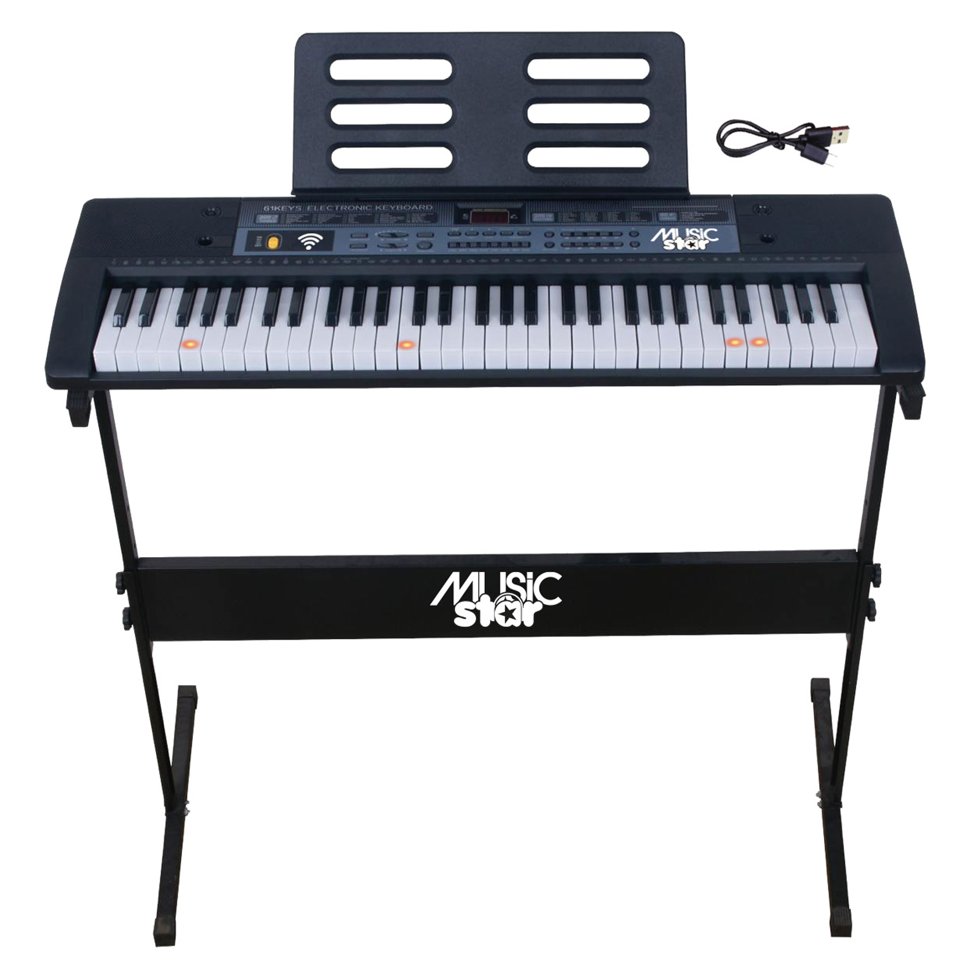 Tastiera 61 tasti con gambe, funzione scuola e suoni demo - 
