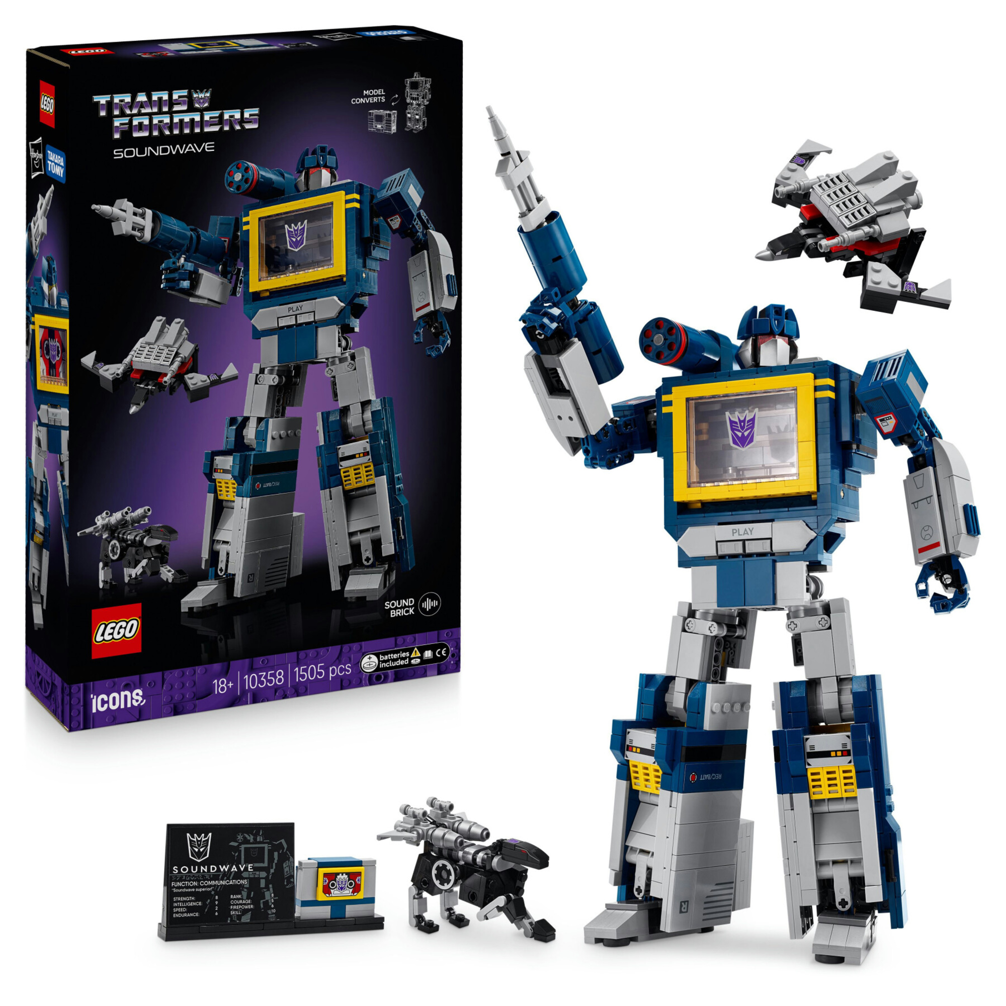 Lego - 10358 - icons transformers soundwave da collezione - TRANSFORMER, LEGO ICONS