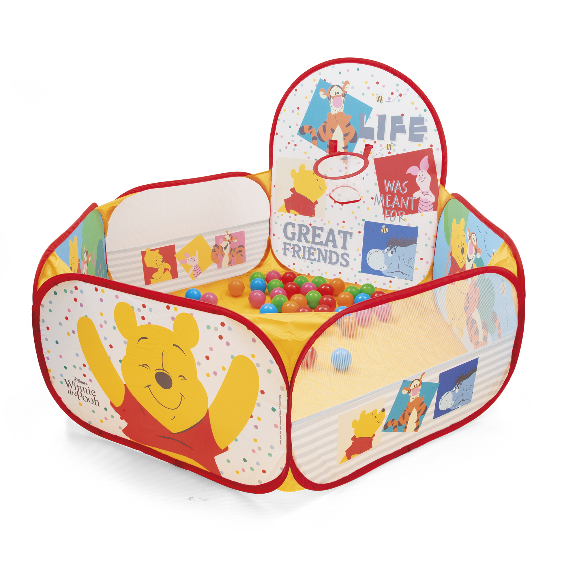 Winnie the pooh - activity center con canestro e 50 palline - BABY SMILE