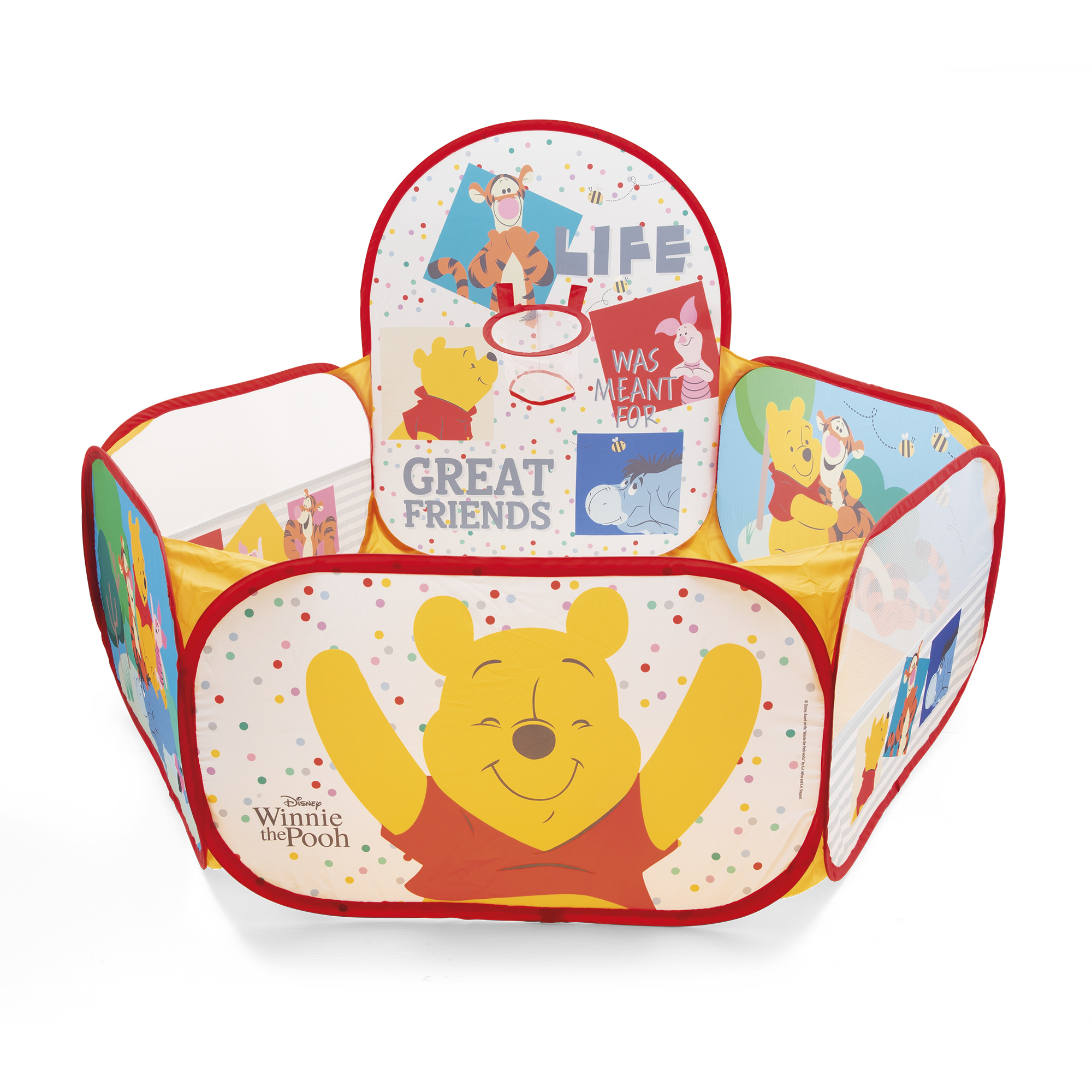 Winnie the pooh - activity center con canestro e 50 palline - BABY SMILE