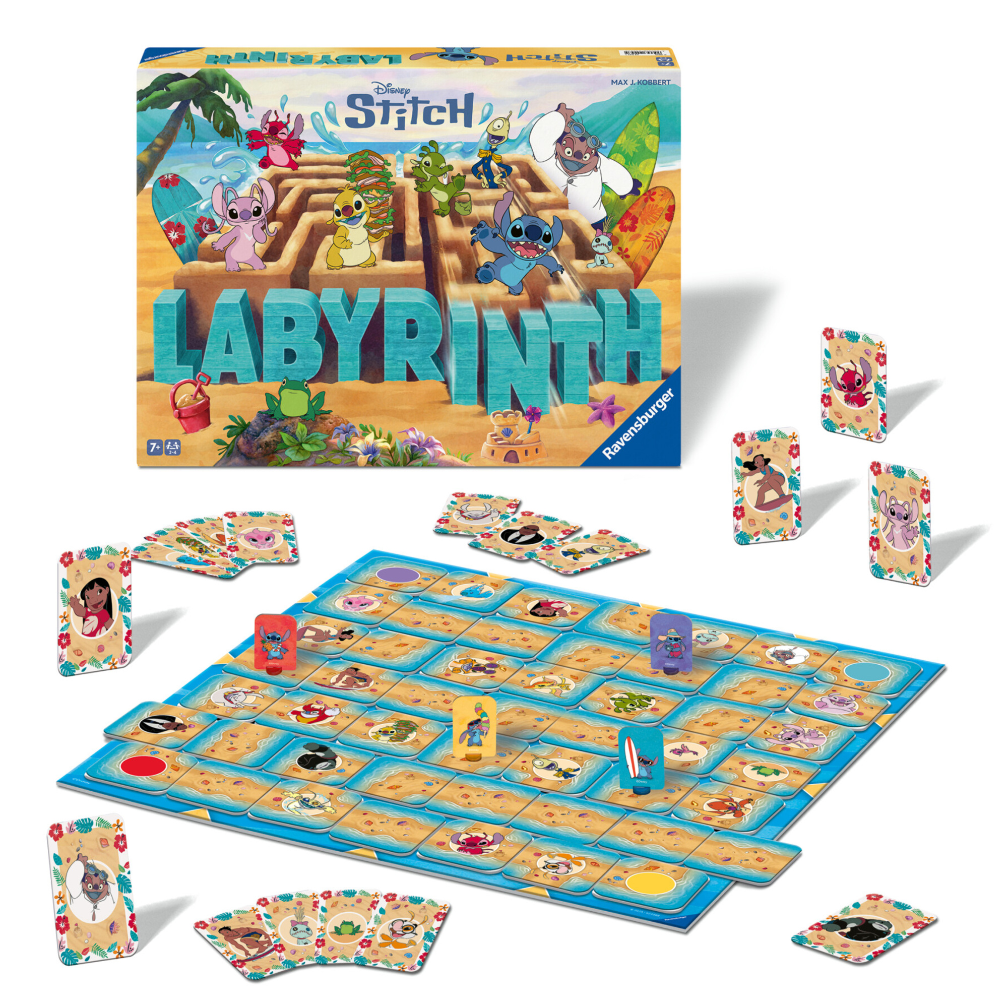 Ravensburger stitch labyrinth - gioco da tavolo per famiglie e per bambini dai 7 anni in su - da 2 a 4 giocatori per ragazzi e ragazze - Disney Stitch