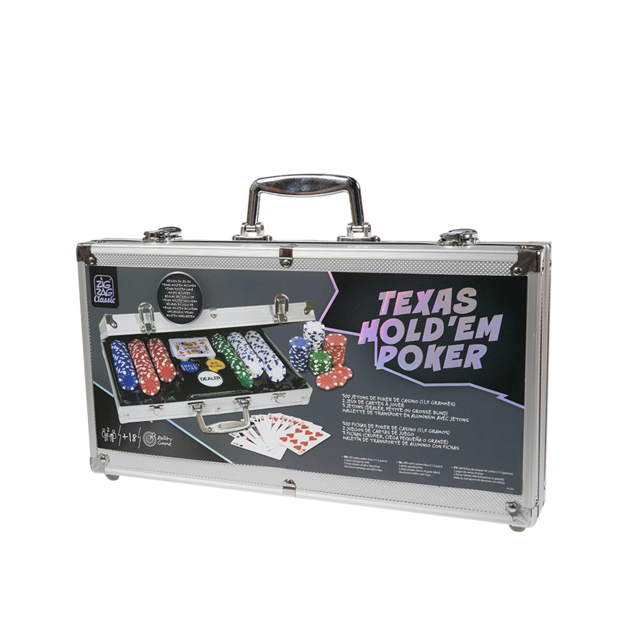 Valigetta poker resistente con compartimenti - accessorio da gioco elegante - ZIG ZAG