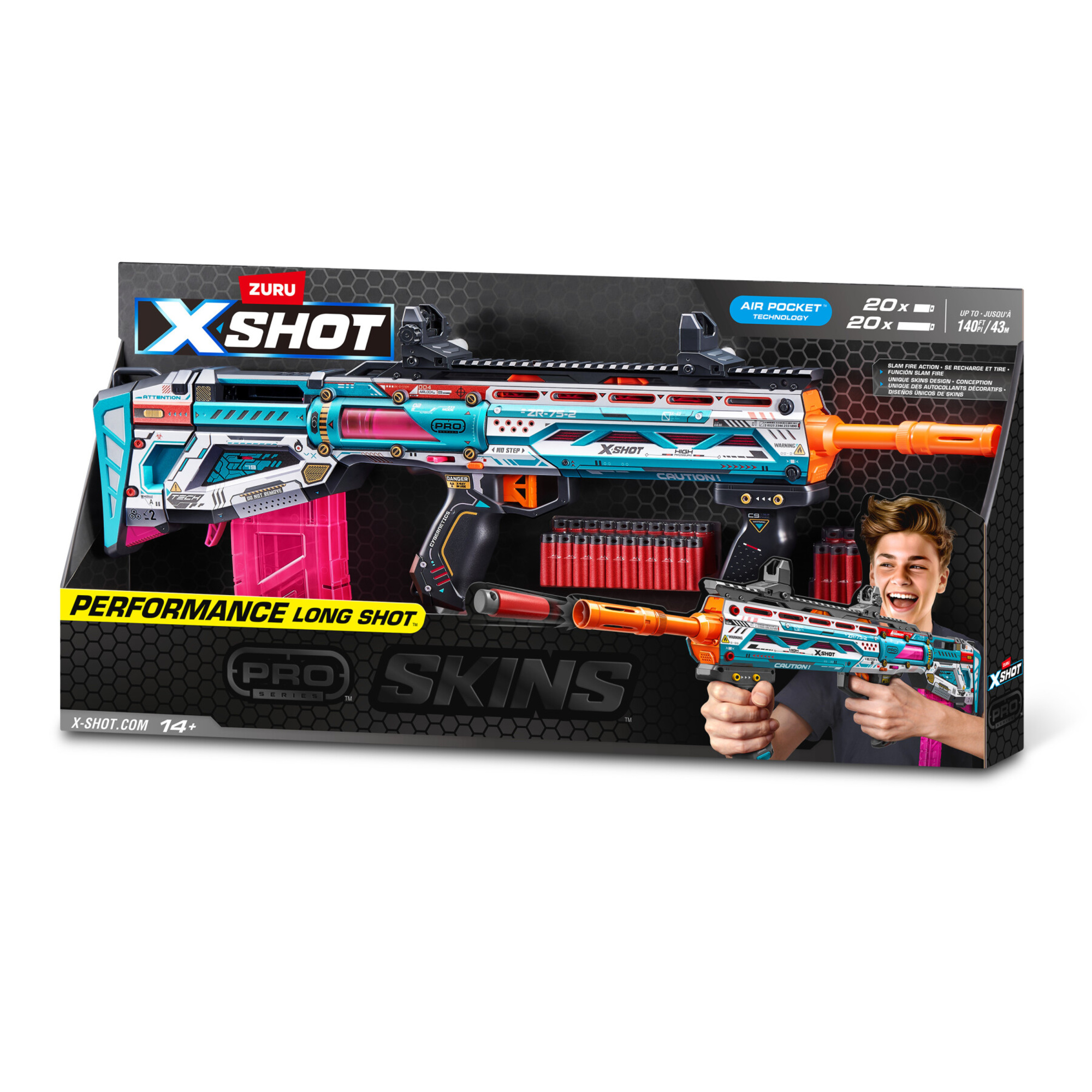 Xshot skins pro series 1 long shot blaster (40 darts) - X-SHOT