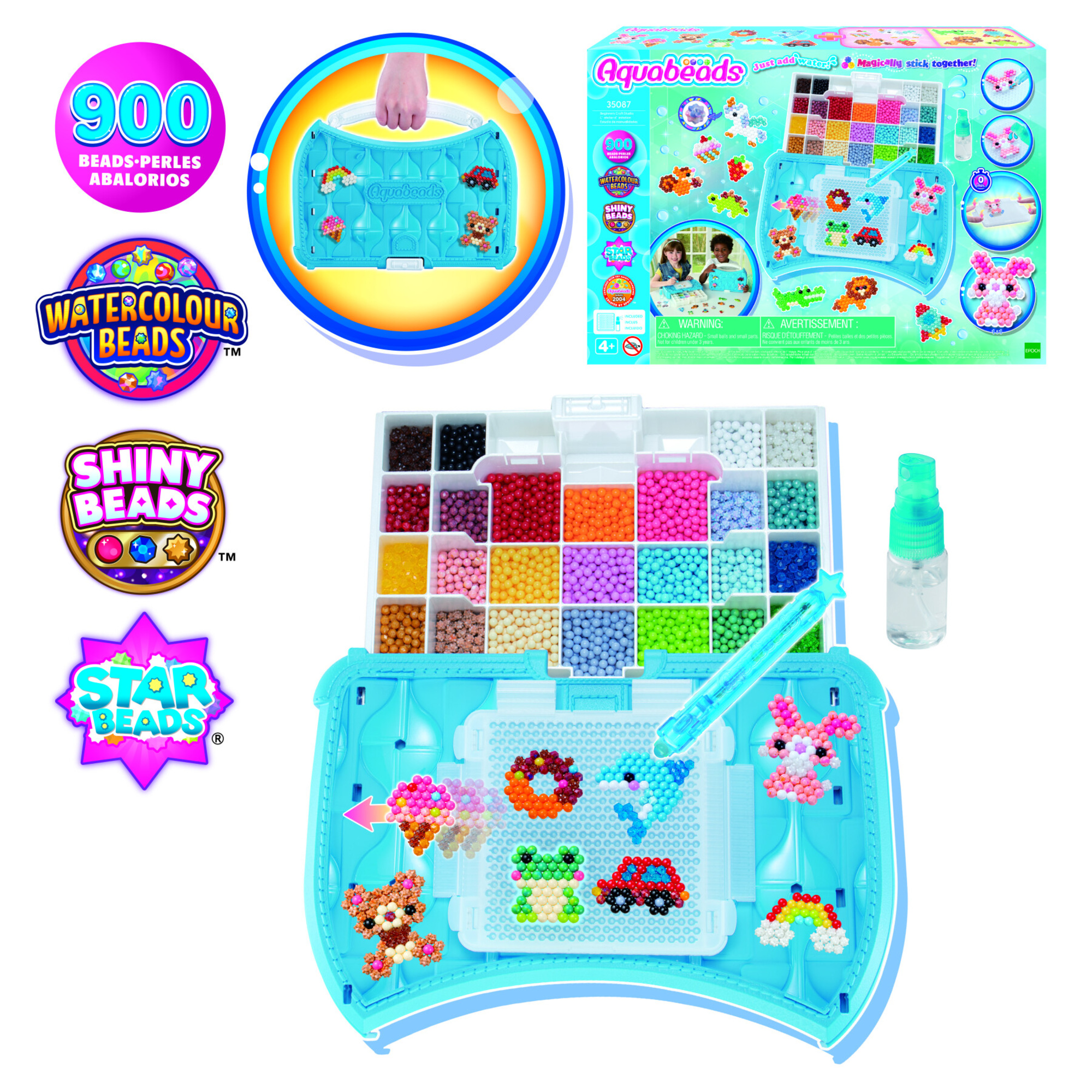 Aquabeads -beginners craft studio - perline che si attaccano con l'acqua - AQUABEADS