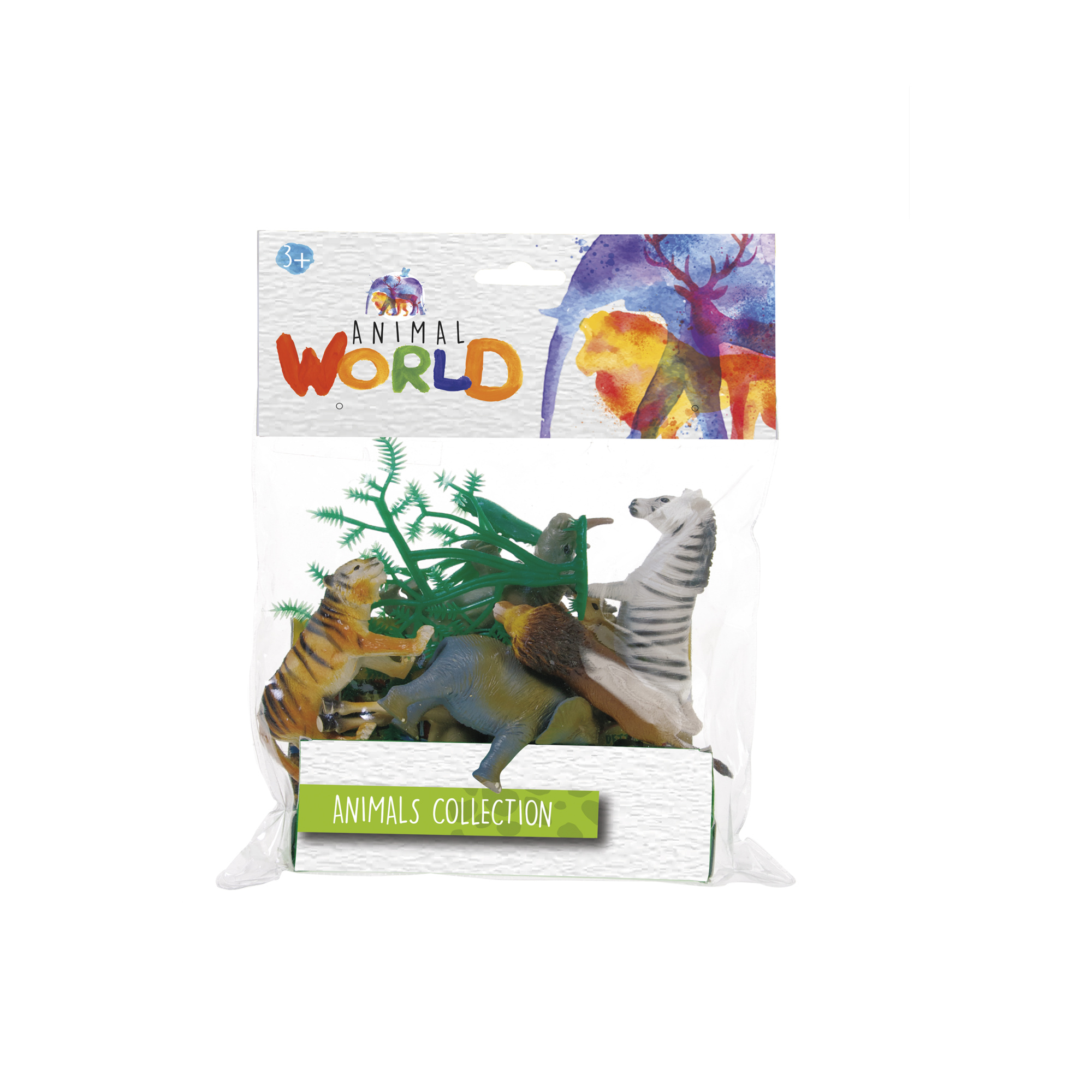 Set assortito 6 animali e scenari - fattoria o savana per gioco educativo - ANIMAL WORLD