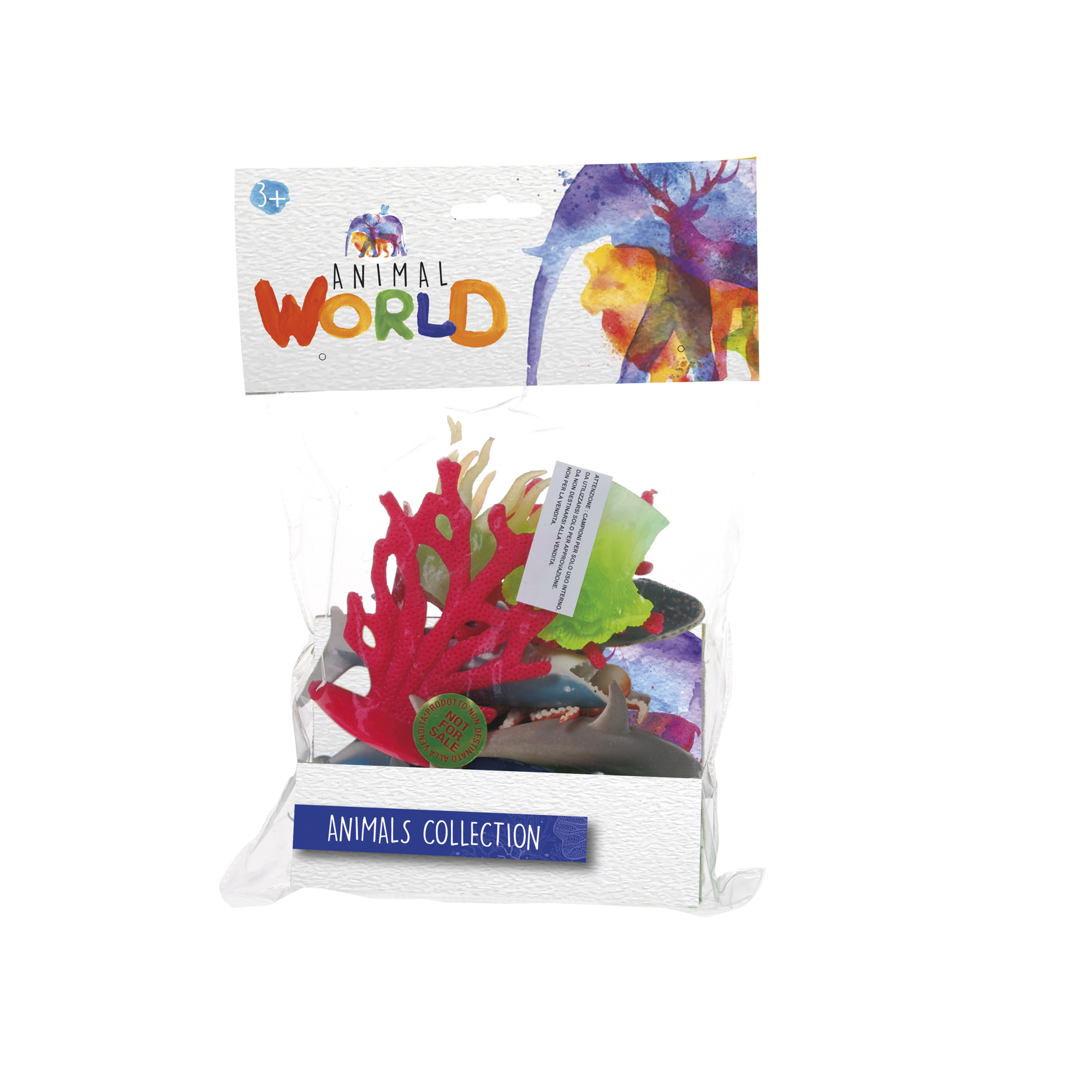 Set 10 animali marini e rettili con scenari paesaggistici assortiti - ANIMAL WORLD