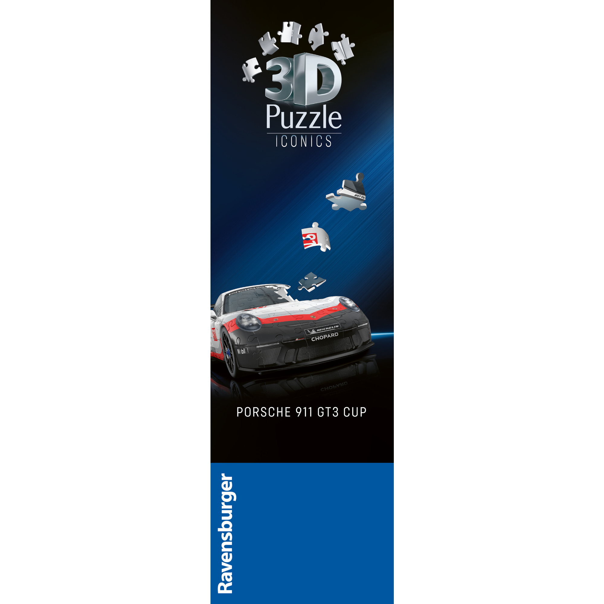 Puzzle 3d iconico: porsche 911 gt3 cup - una vera icona delle auto sportive in un dettagliato modello in scala 1:18 - RAVENSBURGER