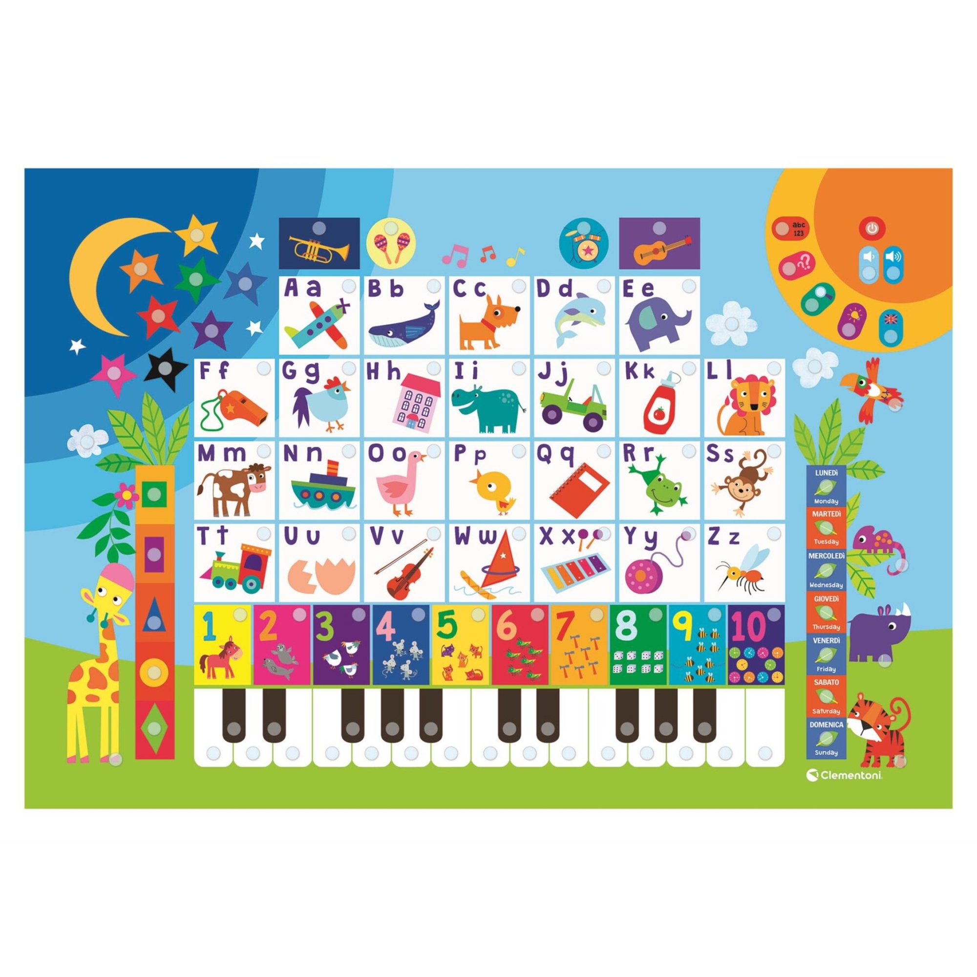Clementoni - alfabeto parlante - poster elettronico educativo - 16665 - CLEMENTONI